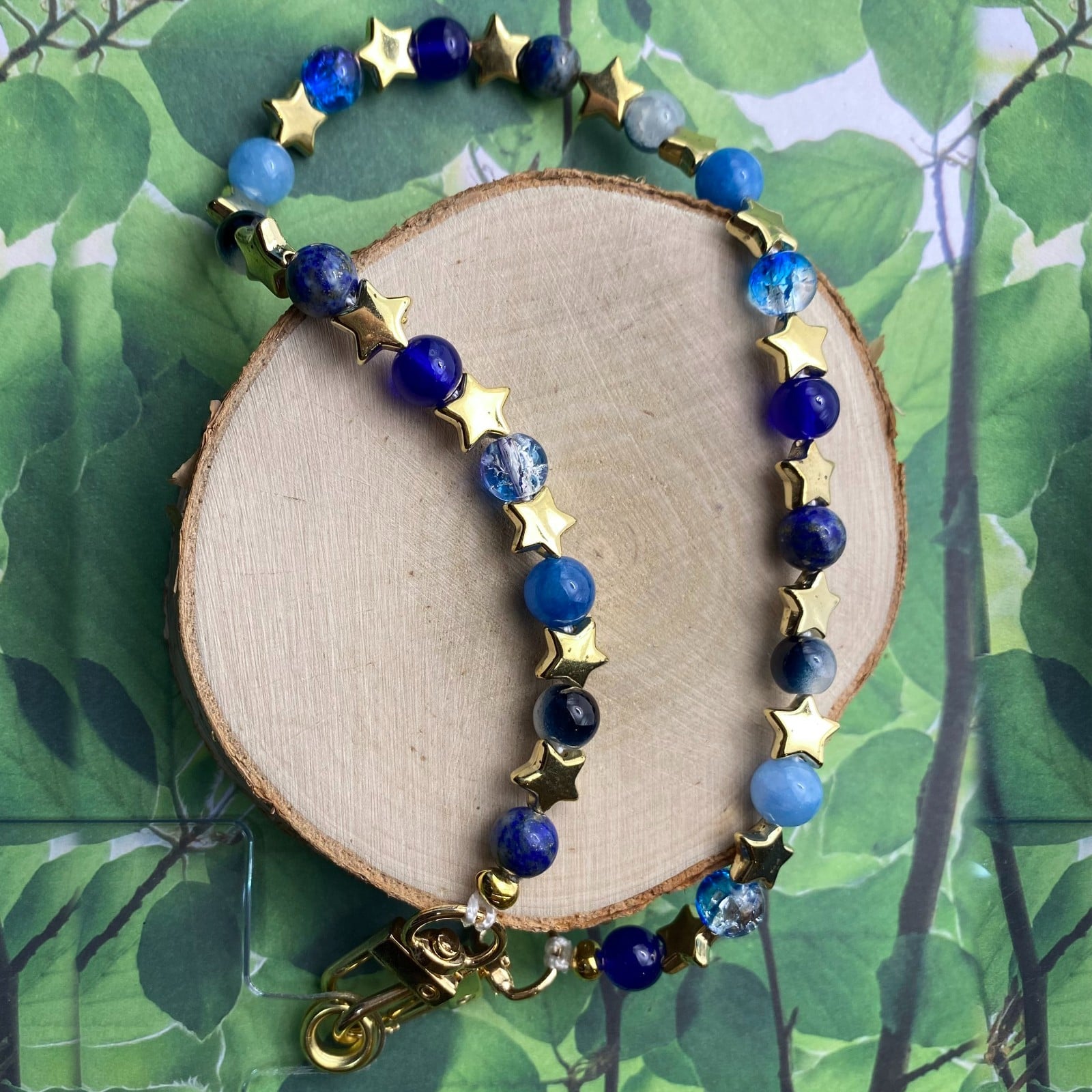 Handgemaakt telefoonkoord met kralen - HG50021