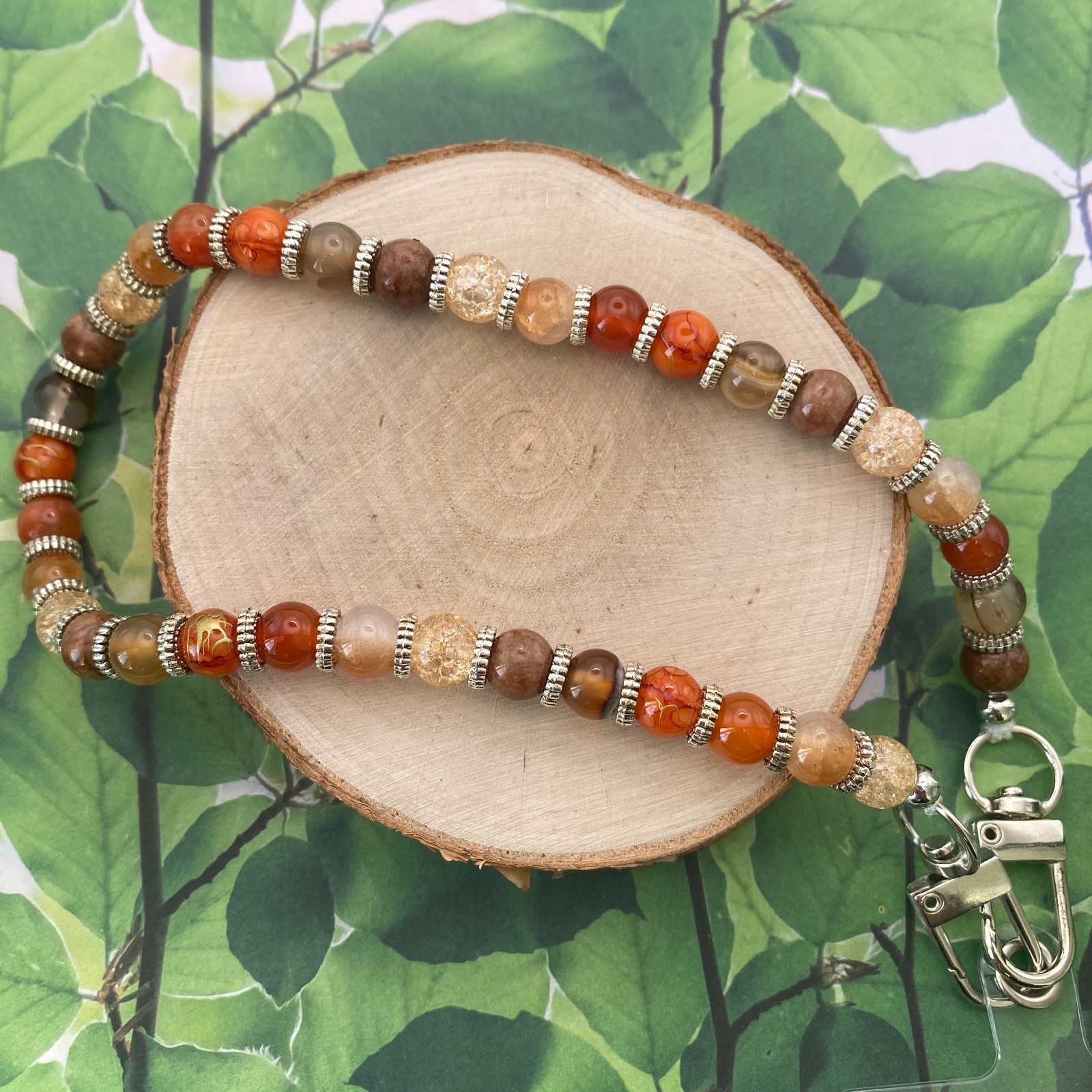 Handgemaakt telefoonkoord met kralen - HZ20037