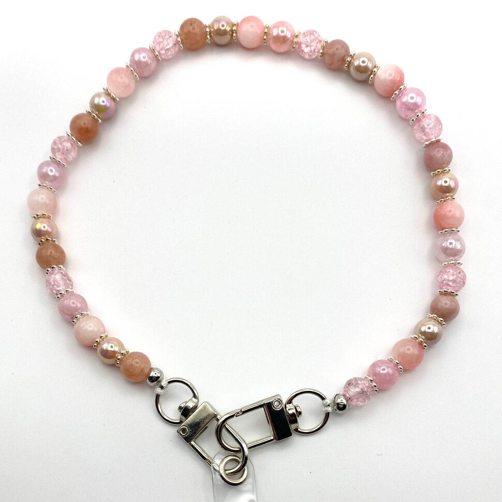 Handgemaakt telefoonkoord met kralen - HZ30038