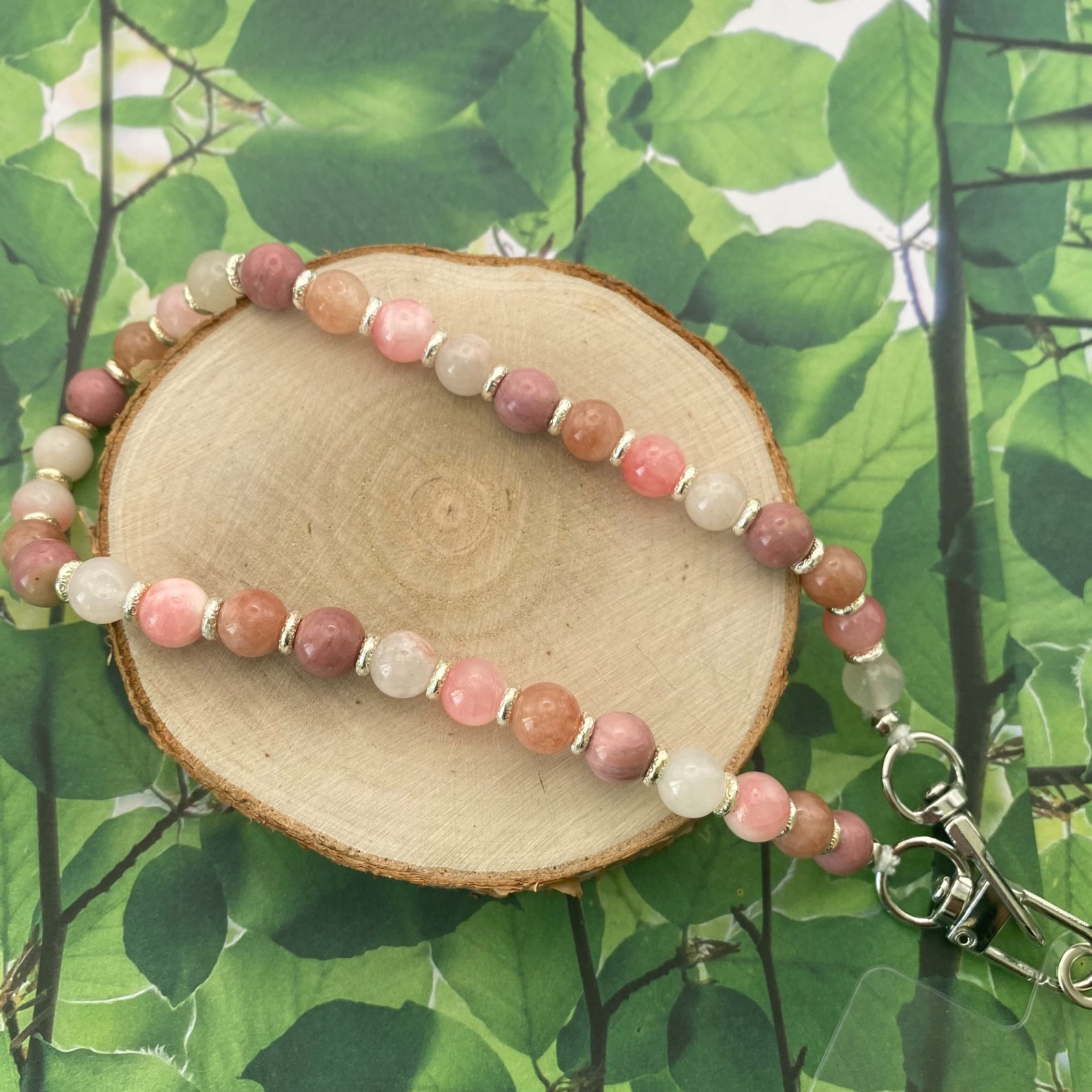 Handgemaakt telefoonkoord met kralen - HZ30040