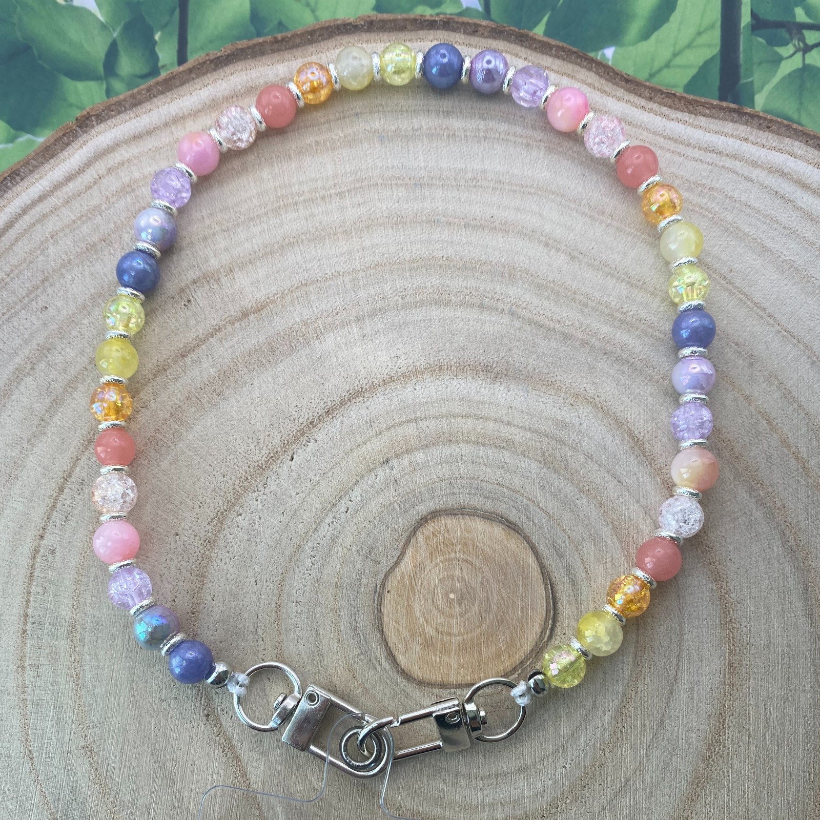 Handgemaakt telefoonkoord met kralen - HZ30041 - 107750 Handgemaakt telefoonkoord met kralen - HZ30041