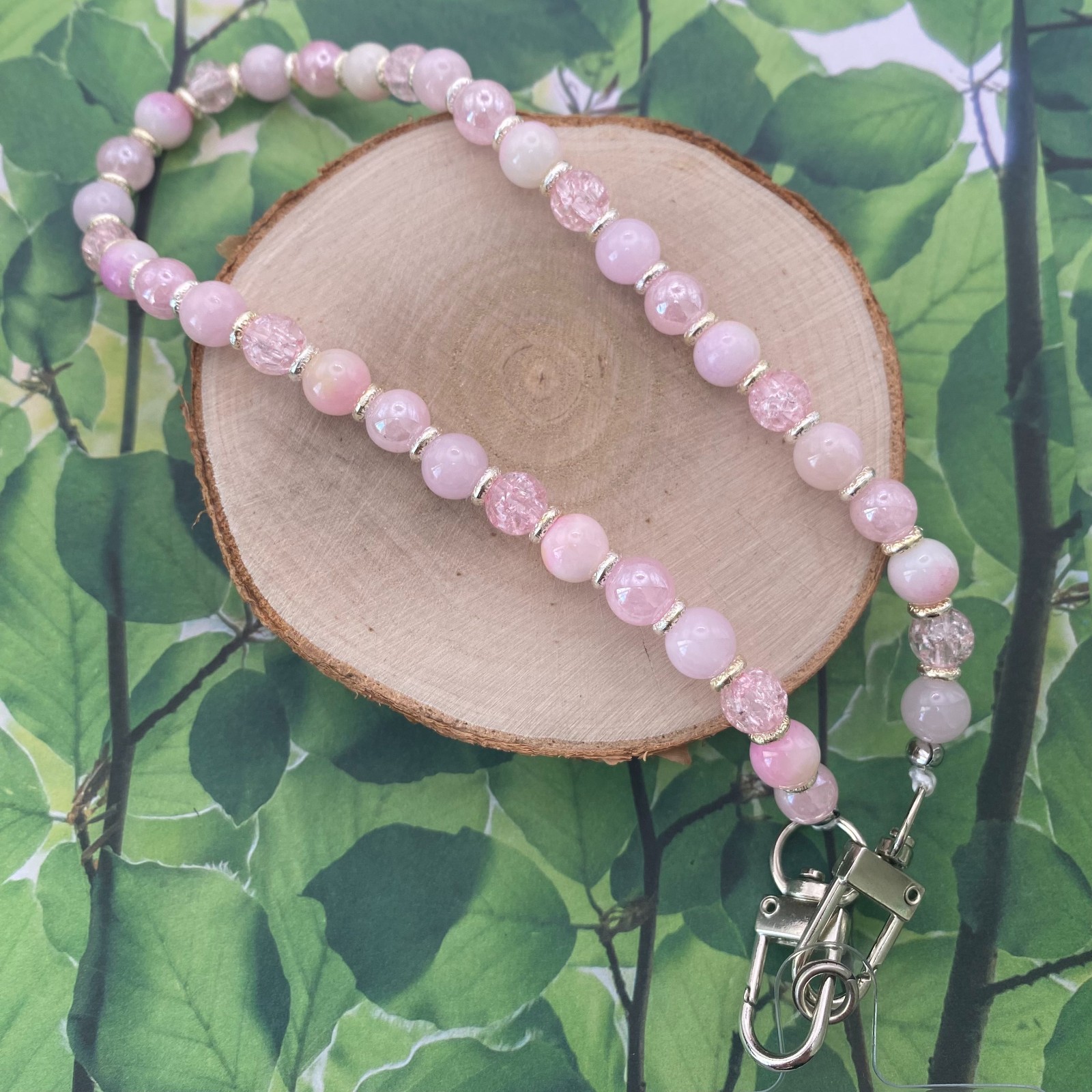 Handgemaakt telefoonkoord met kralen - HZ30043