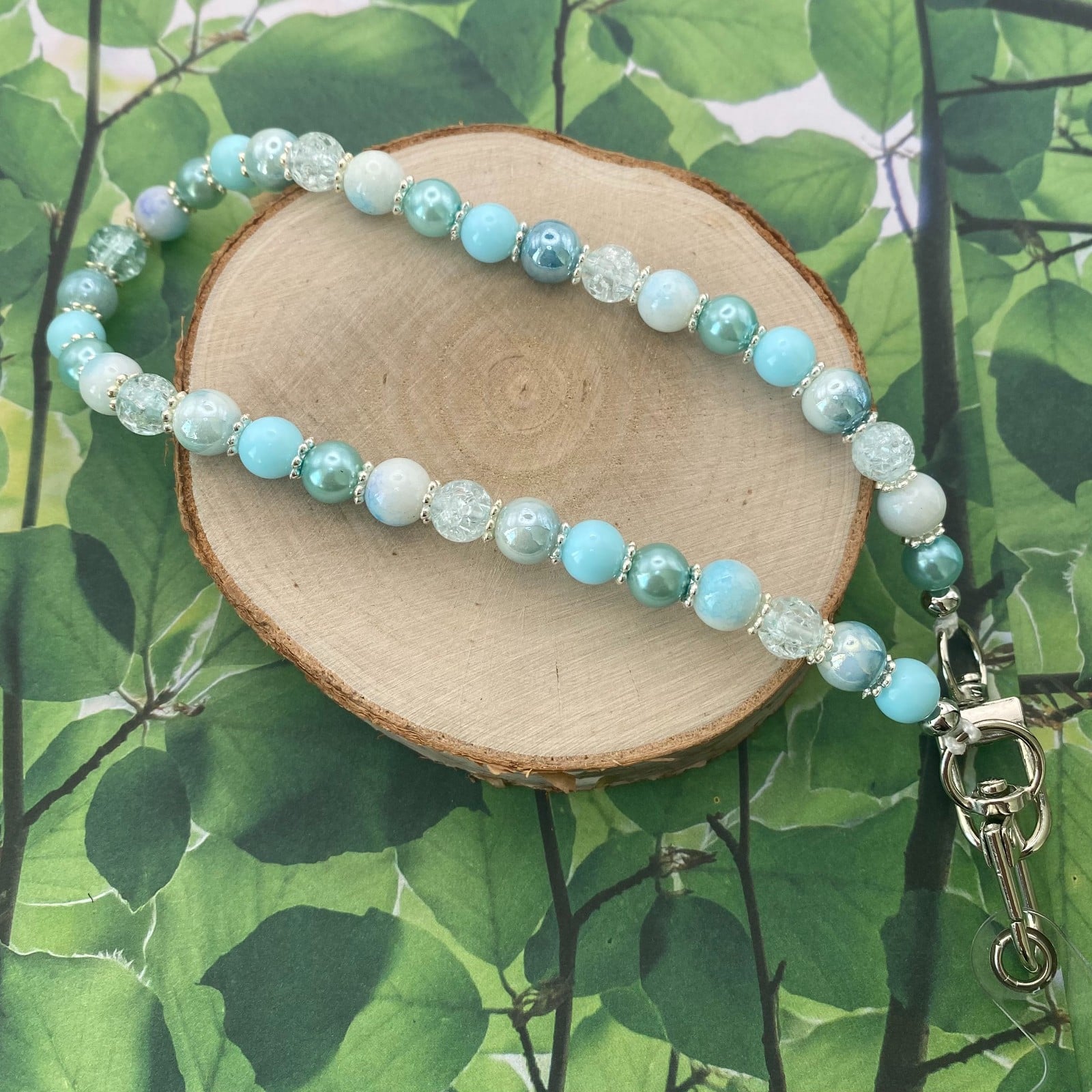 Handgemaakt telefoonkoord met kralen - HZ60050