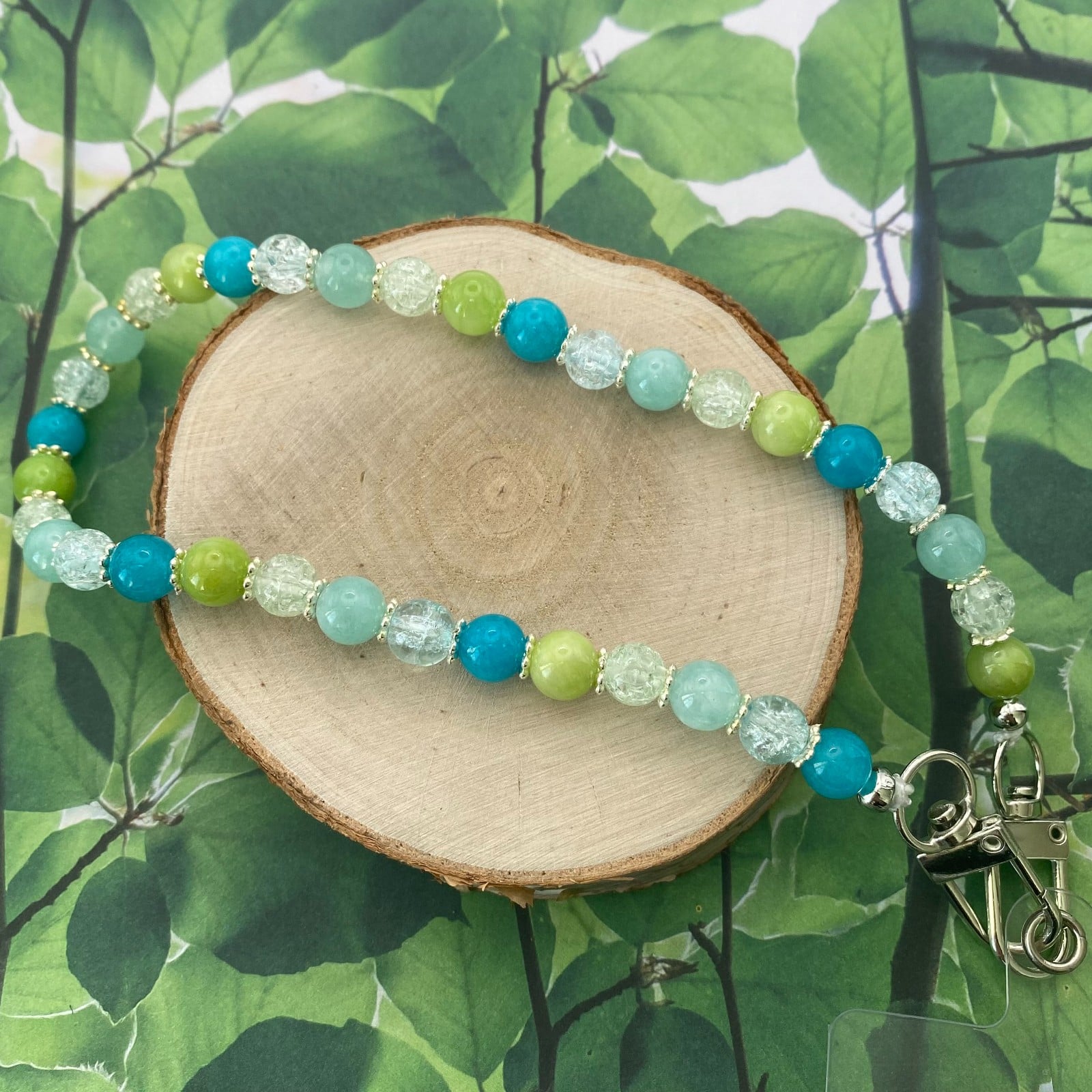 Handgemaakt telefoonkoord met kralen - HZ60053