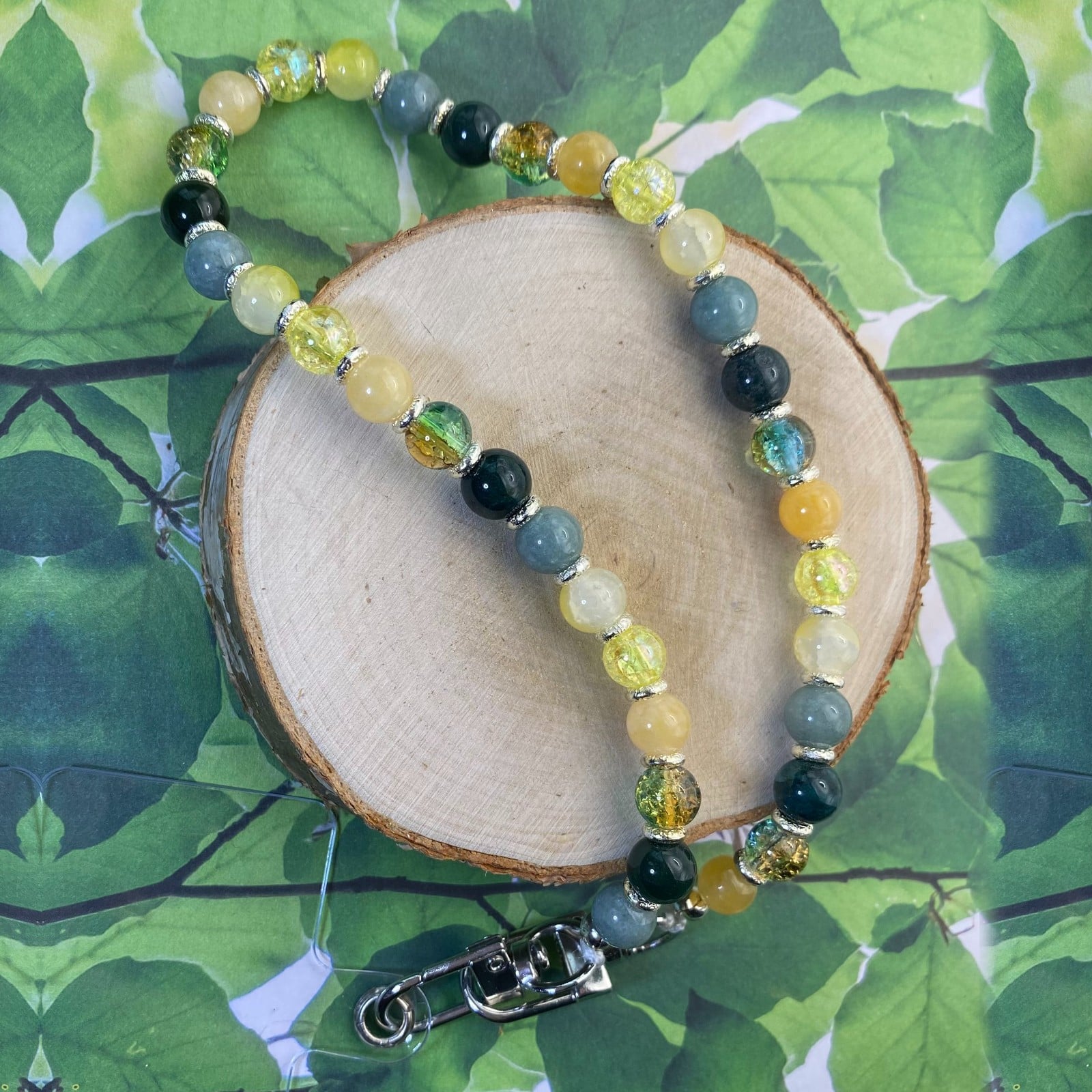 Handgemaakt telefoonkoord met kralen - HZ70055