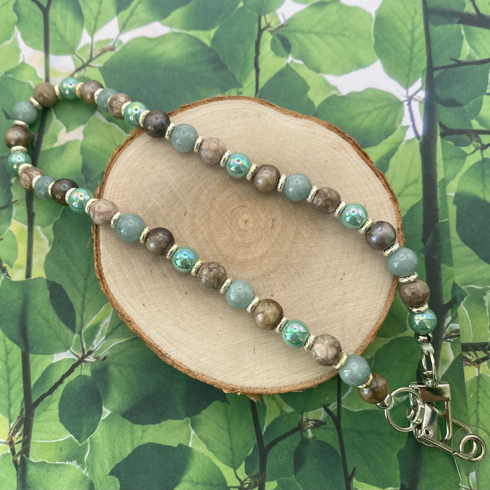 Handgemaakt telefoonkoord met kralen - HZ70056