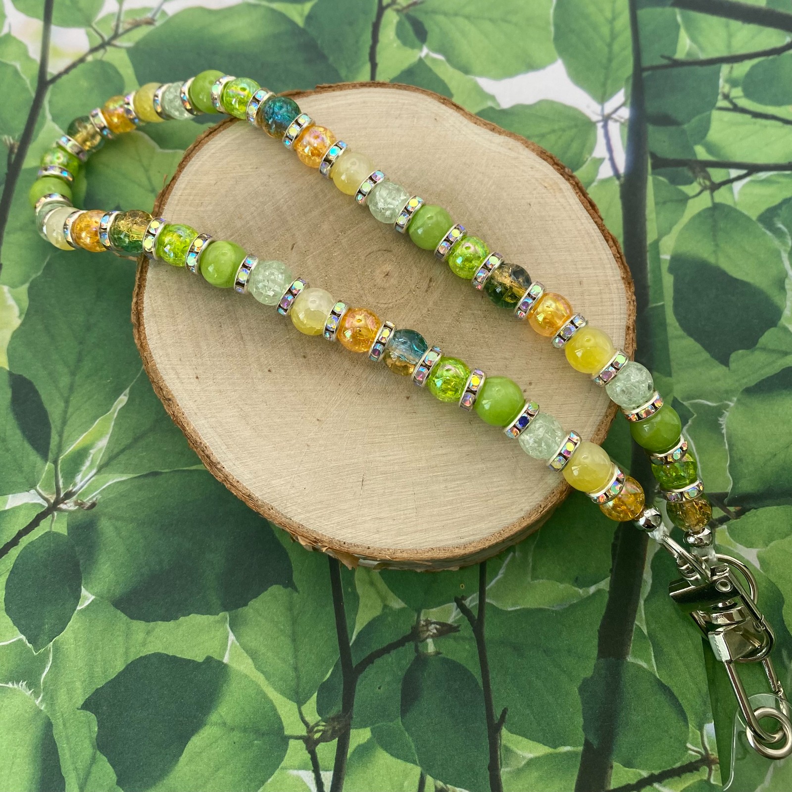 Handgemaakt telefoonkoord met kralen - HZ70057