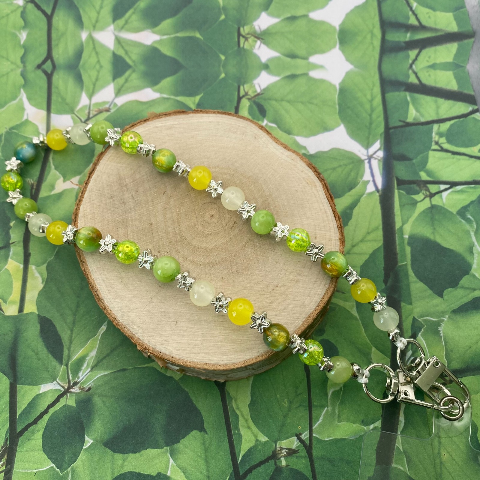 Handgemaakt telefoonkoord met kralen - HZ70059