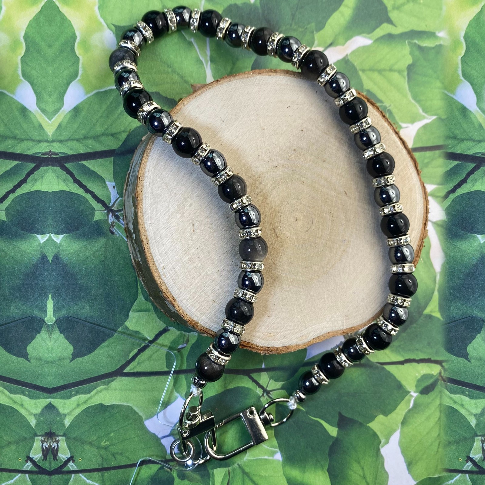 Handgemaakt telefoonkoord met kralen - HZ90061