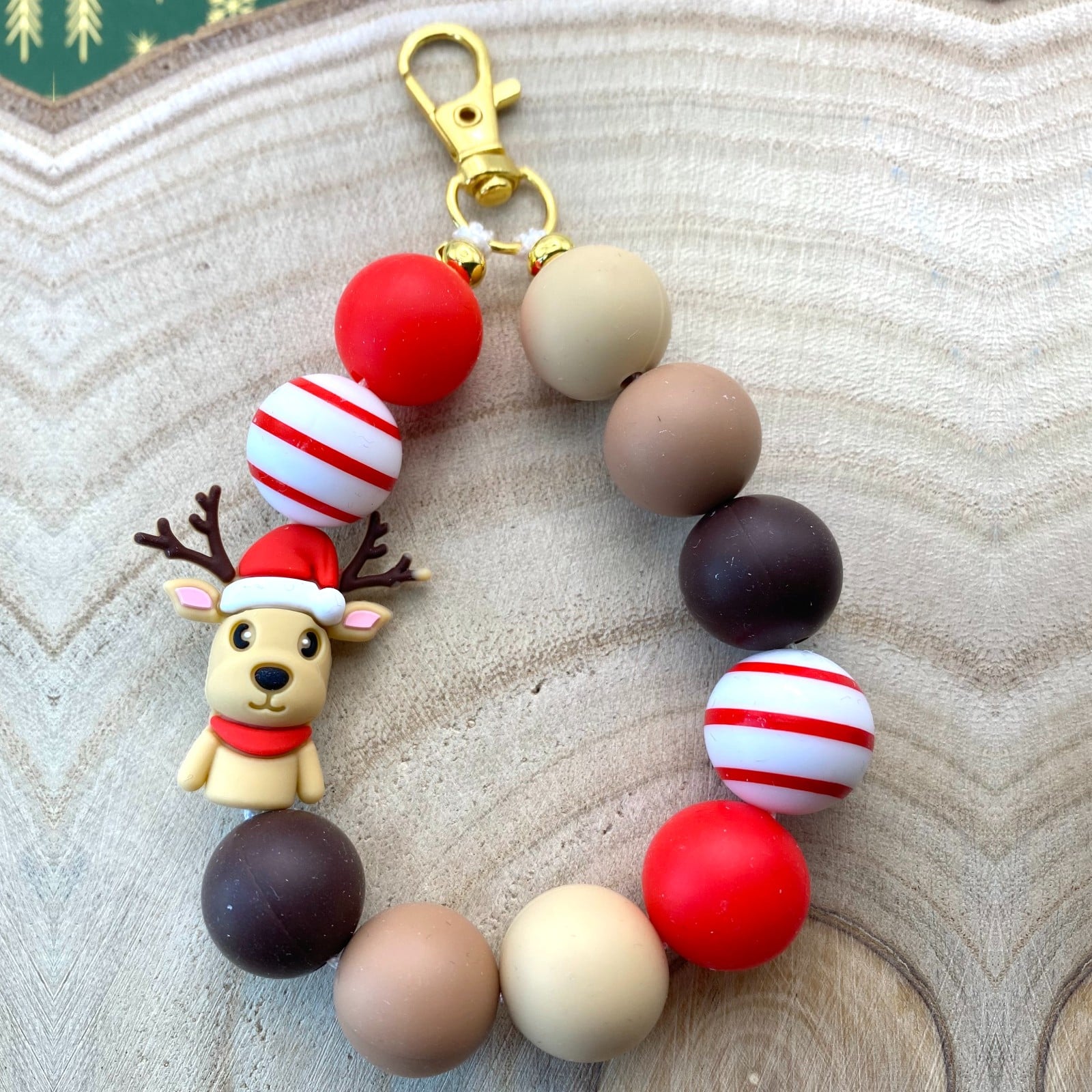 Kerst bag charm handgemaakt - KGR137 - 108302 Kerst bag charm handgemaakt - KGR137