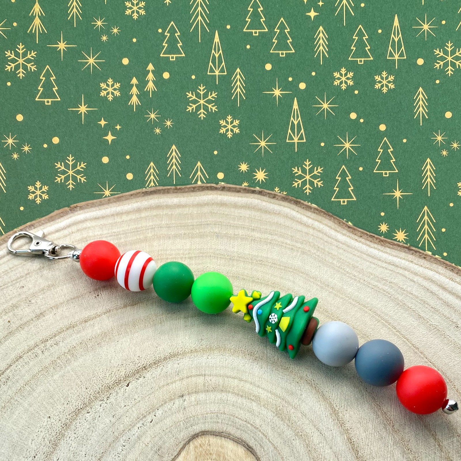 Kerst bag charm handgemaakt - KZB118 - 108332 Kerst bag charm handgemaakt - KZB118