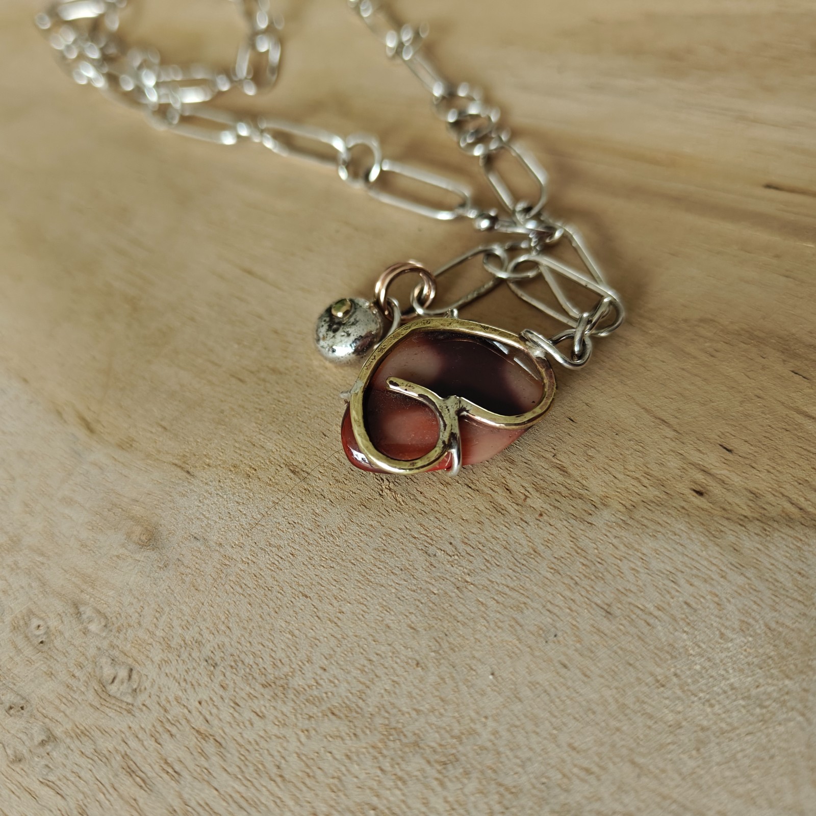 Rough Enough Collection, zilveren ketting met Mookaiet hanger