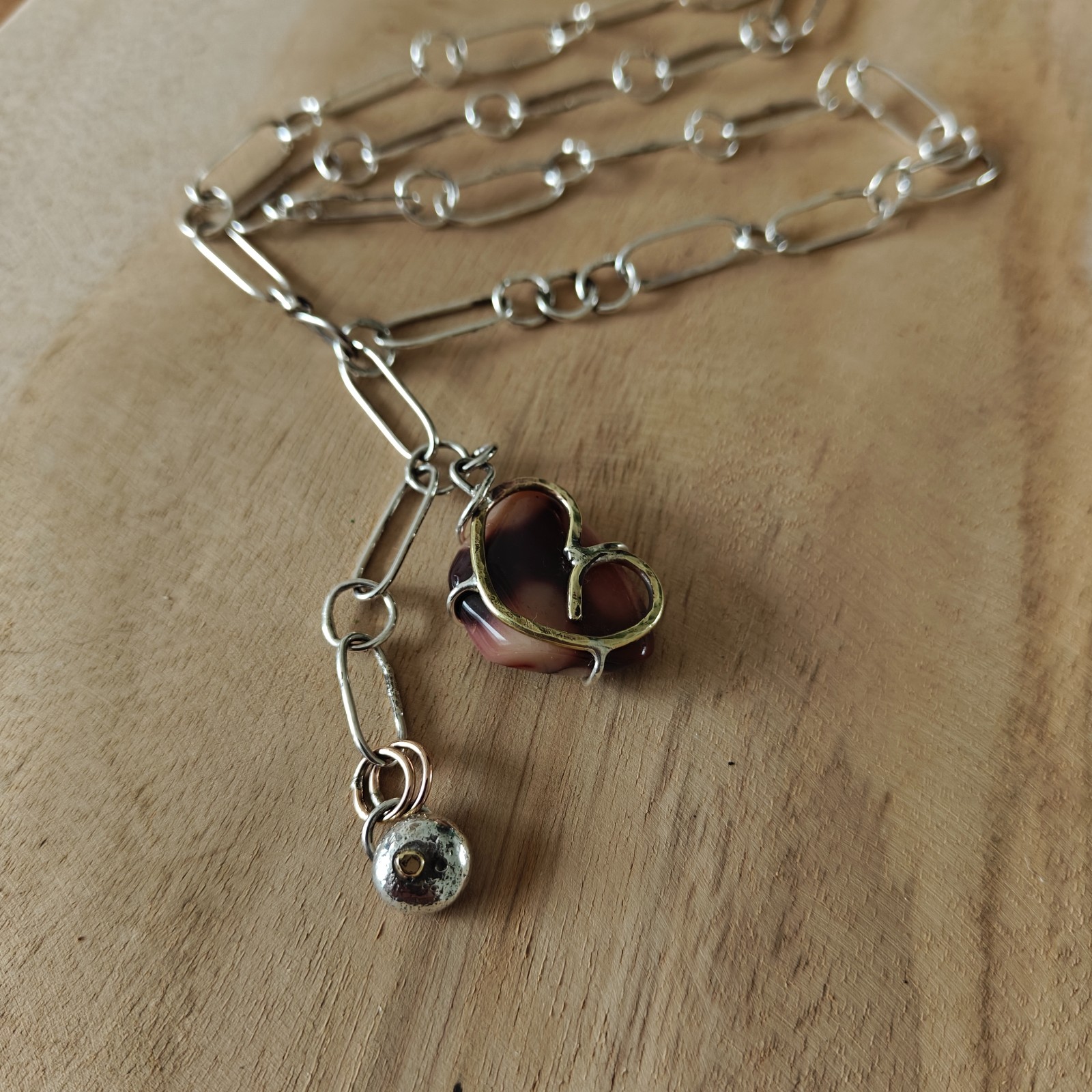 Rough Enough Collection, zilveren ketting met Mookaiet hanger