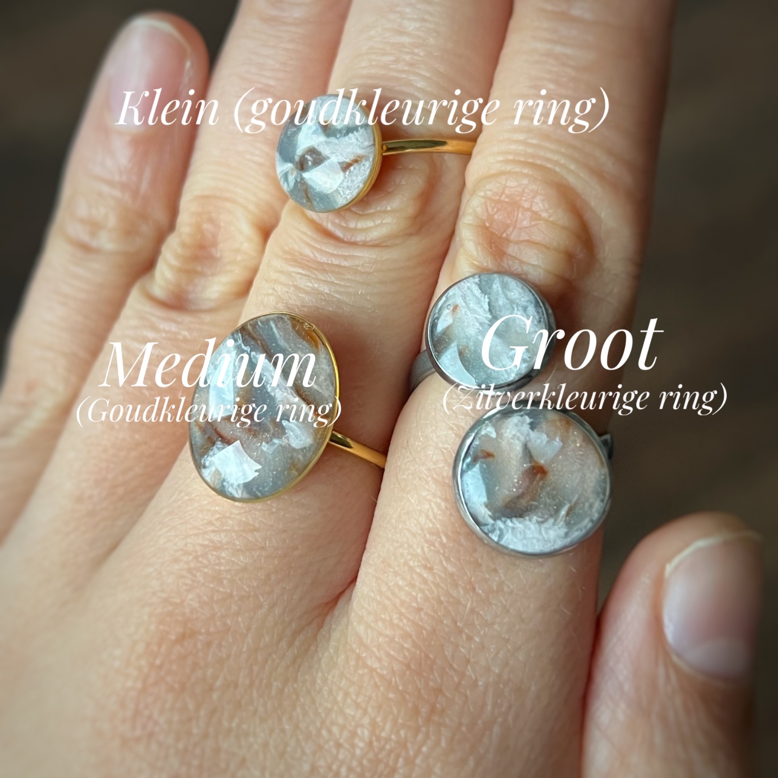 Faux steen ring (3 varianten) verstelbaar - 109410 Faux steen ring (3 varianten) verstelbaar