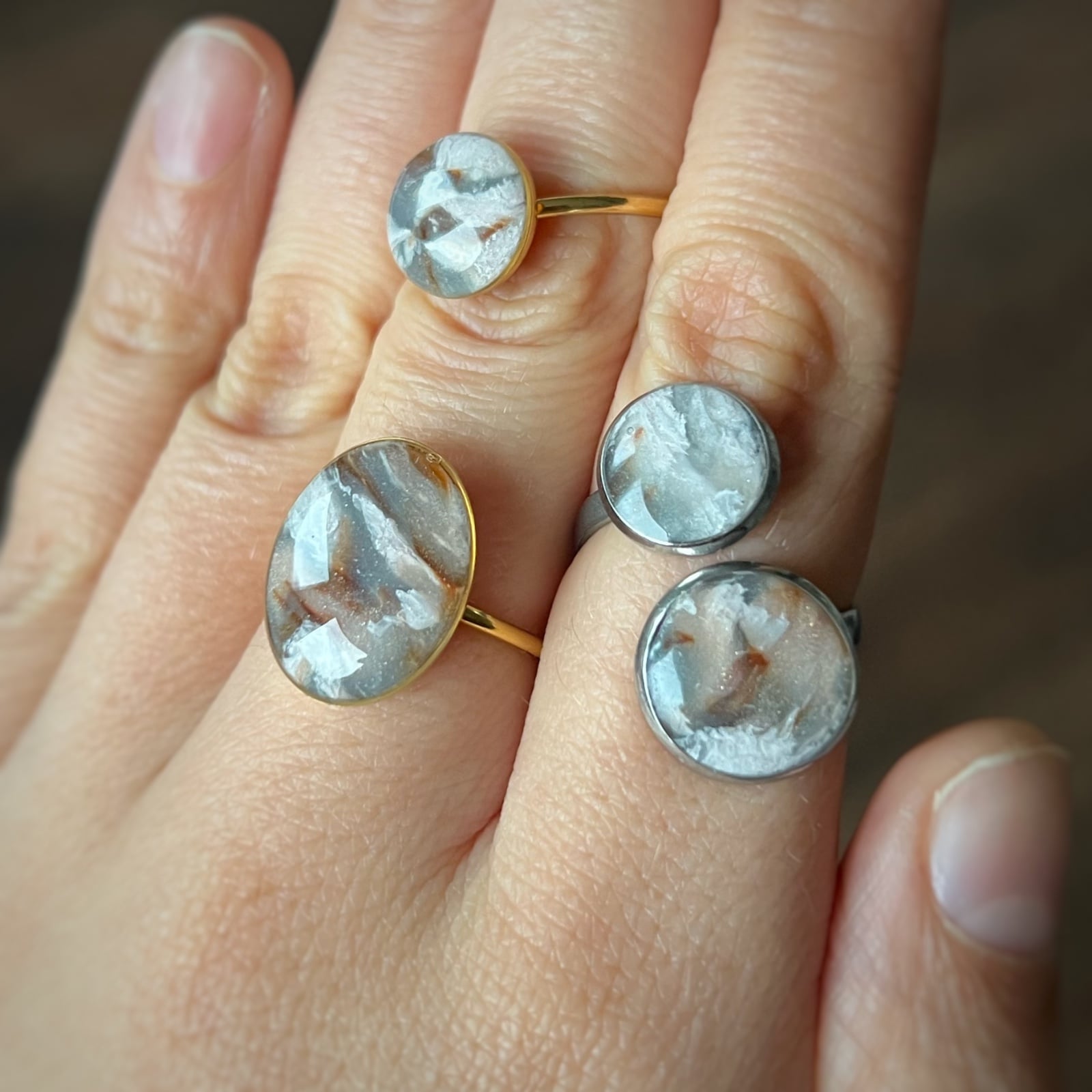 Faux steen ring (3 varianten) verstelbaar - 109411 Faux steen ring (3 varianten) verstelbaar