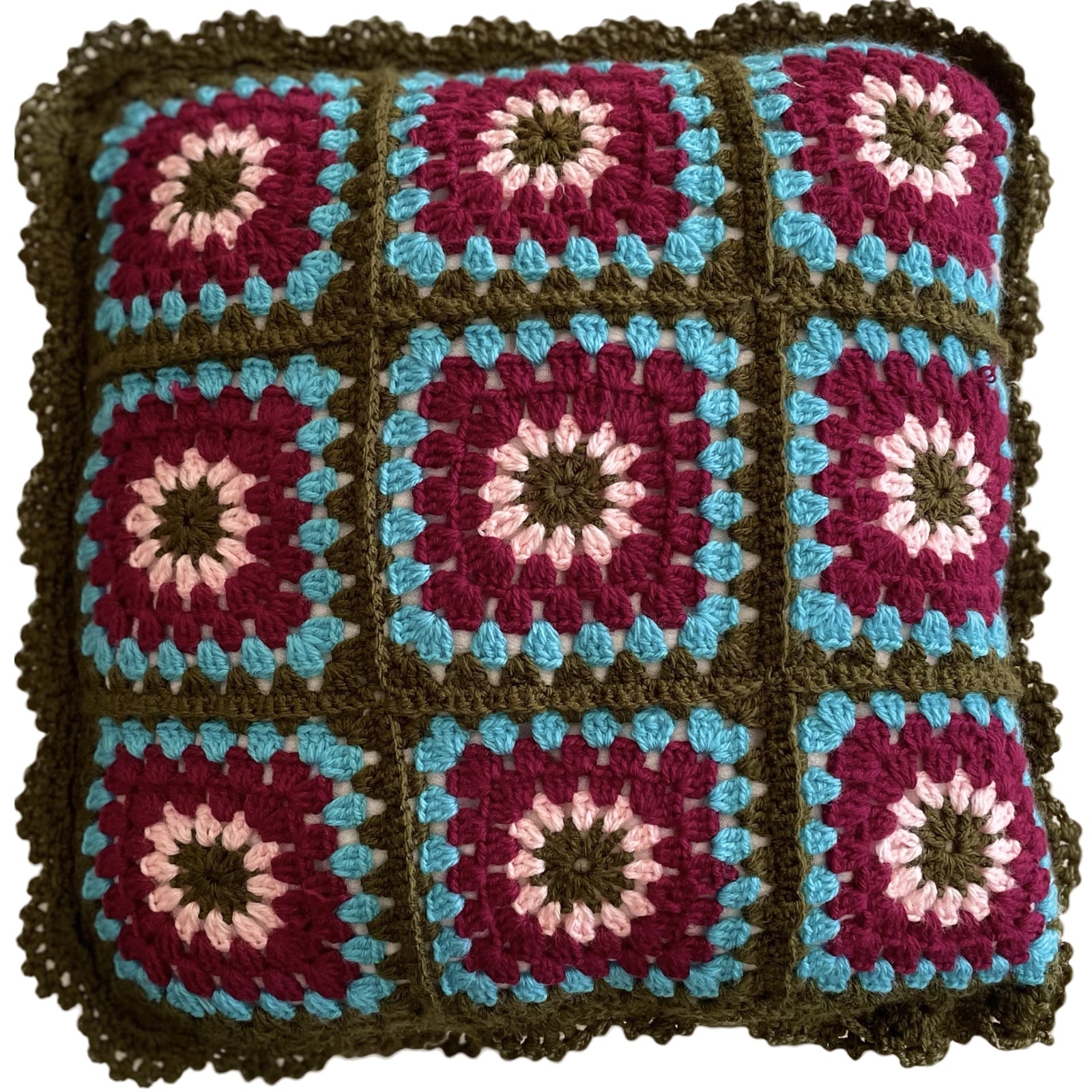 Gehaakt Granny Square kussenhoes