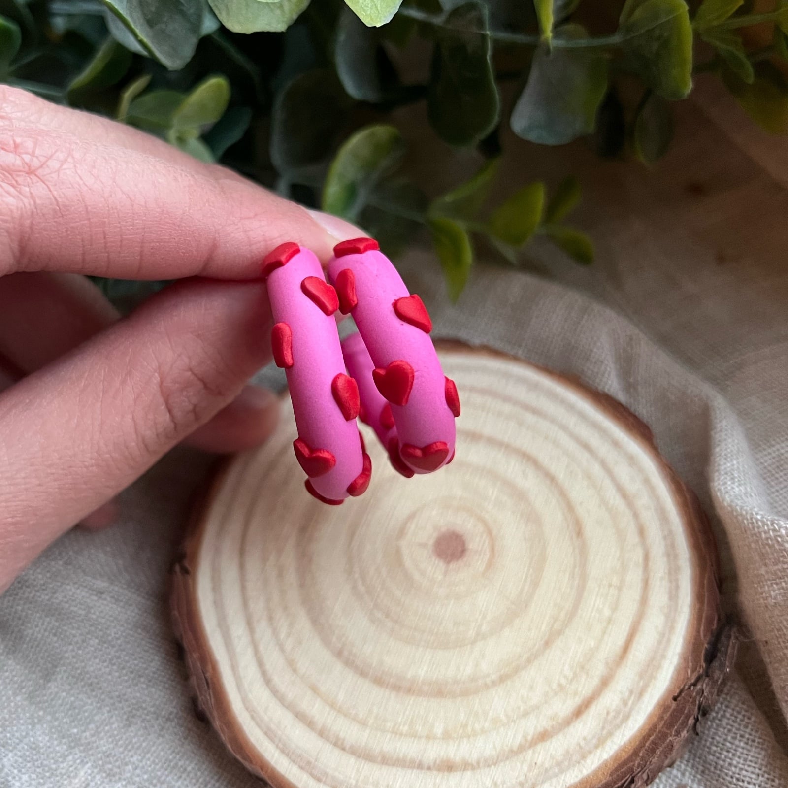 Hartjes hoepel oorbellen