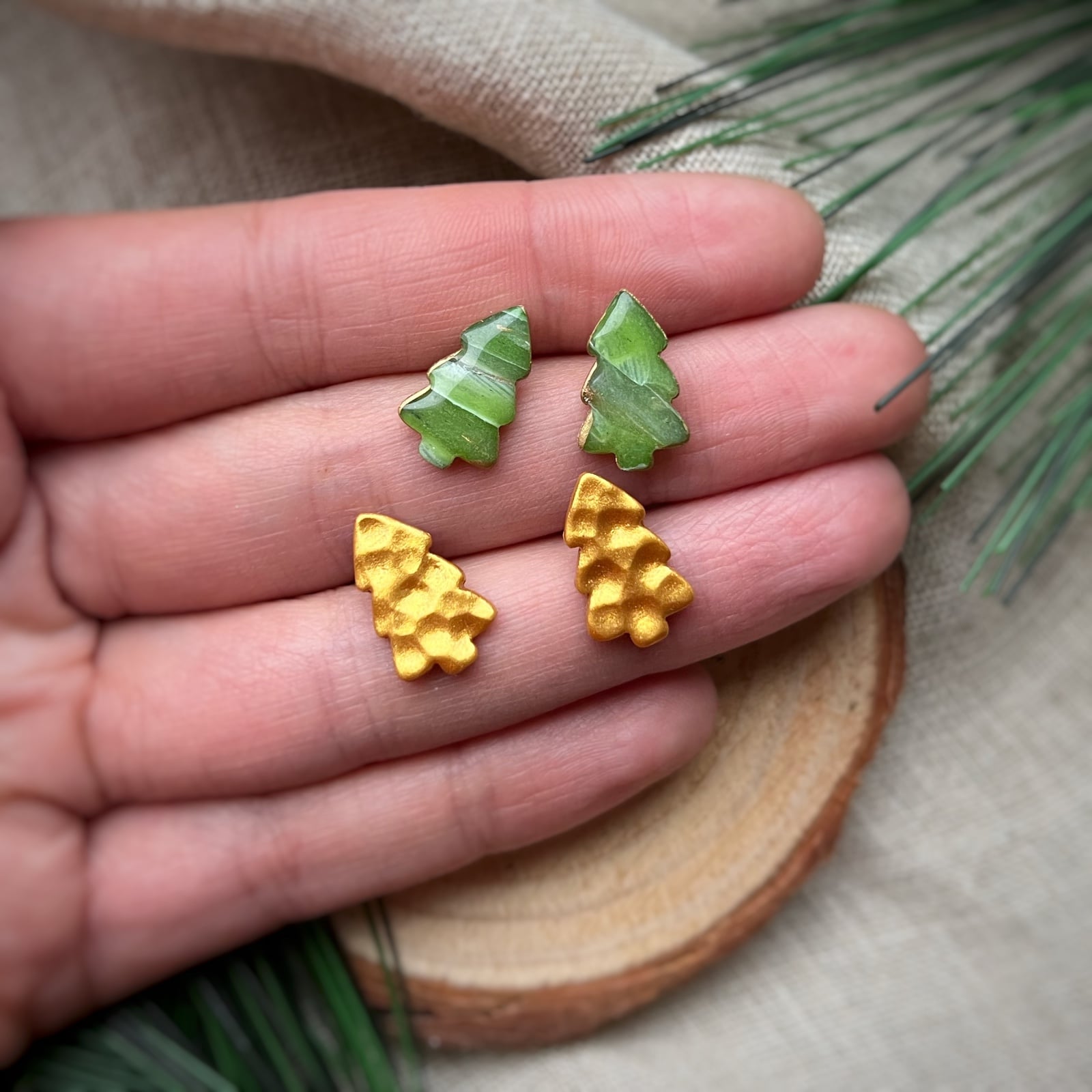 Kerstboom oorbellen stekers