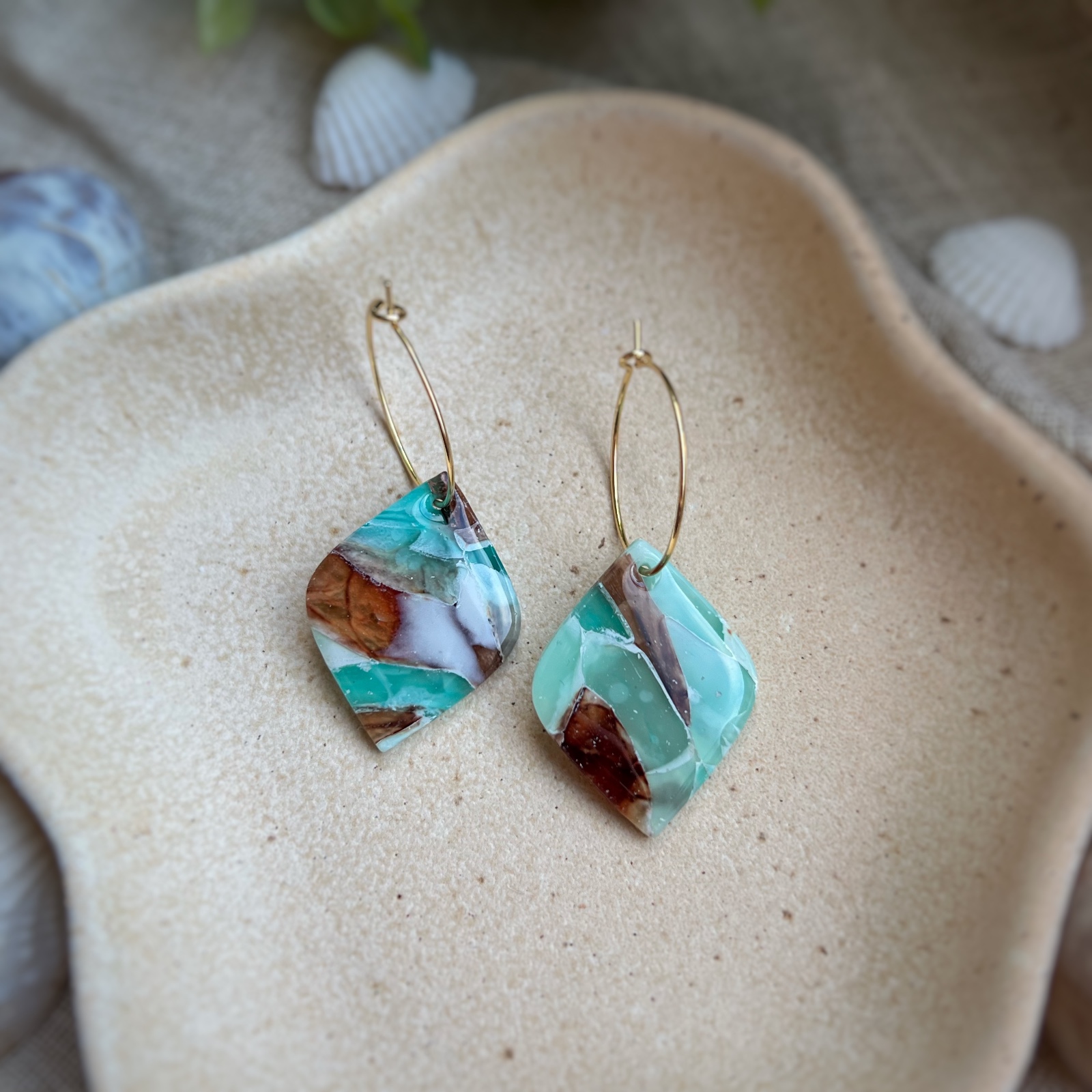 Oceaan oorbellen faux steen II