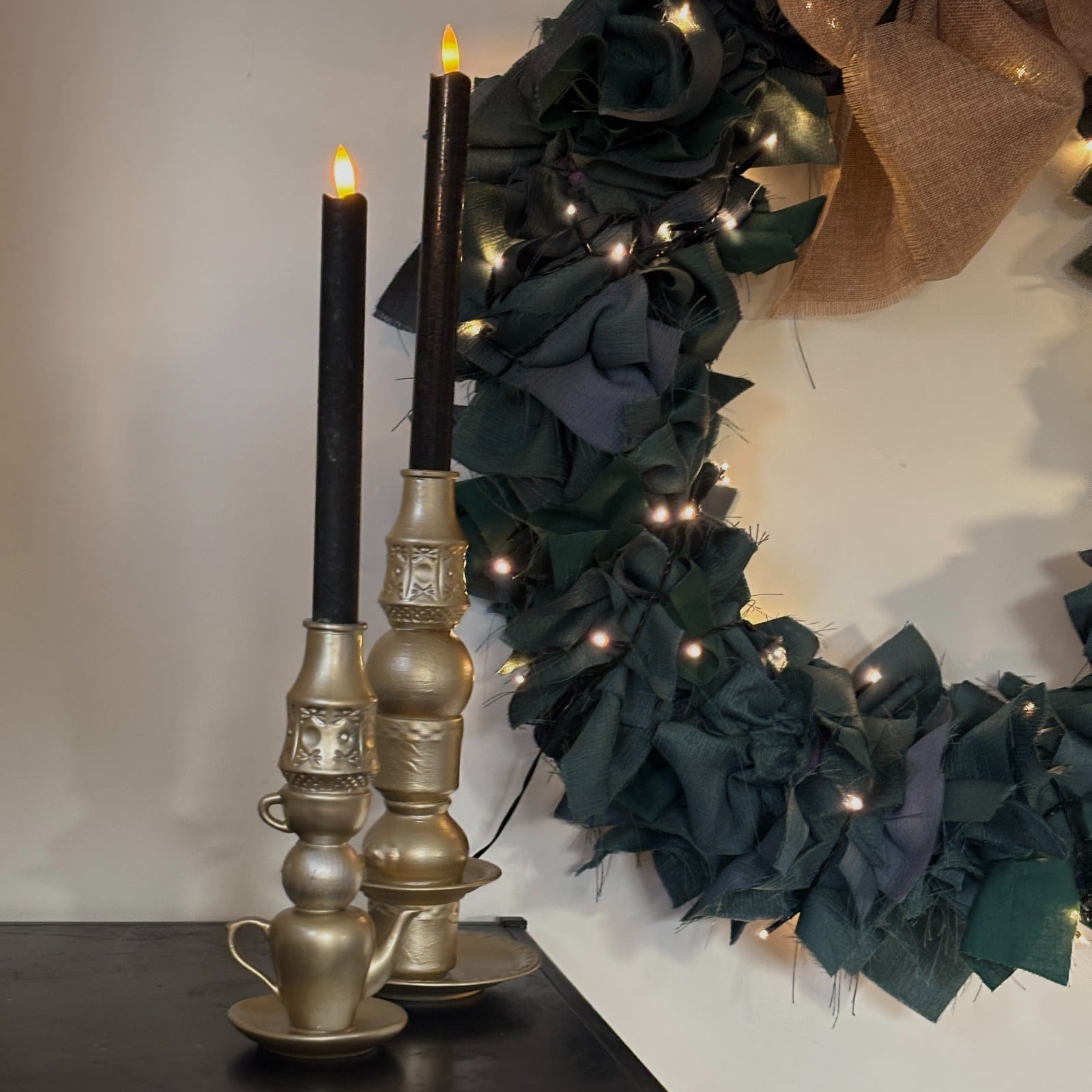 Superleuke kandelaar met theepotvoetje