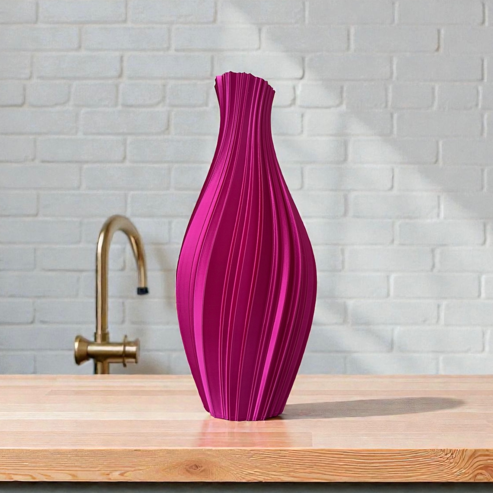 3D Spiraal Vaas Velvet Fuchsia – Silk Design Vaas | 29 cm - 113596 3D Spiraal Vaas Velvet Fuchsia – Silk Design Vaas | 29 cm