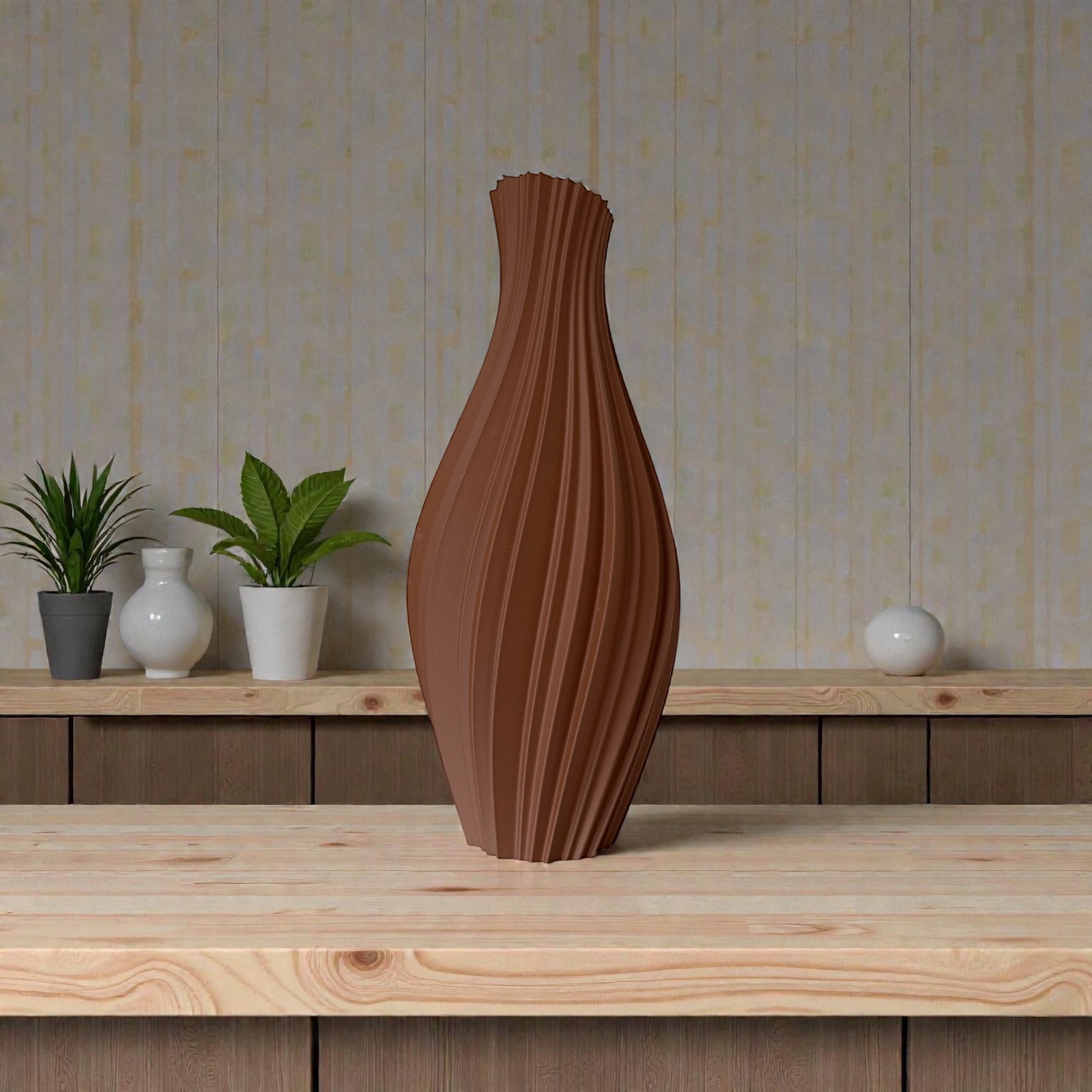 3D Vaas Mocha Matte – Mat Bruin Design | 29 cm