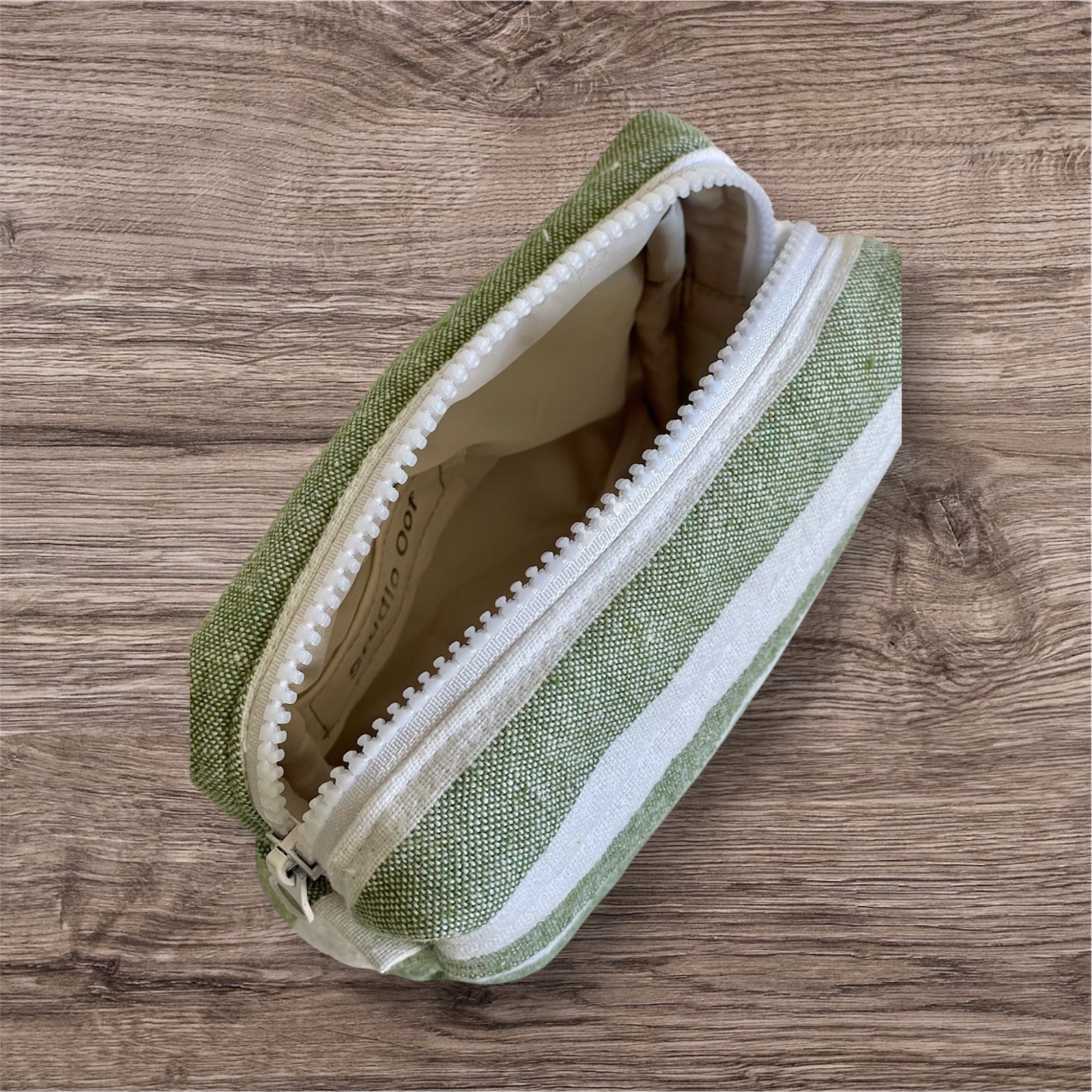 Handgemaakte make-up tas van katoen – gevoerd & gewatteerd – 4 mediterrane kleuren