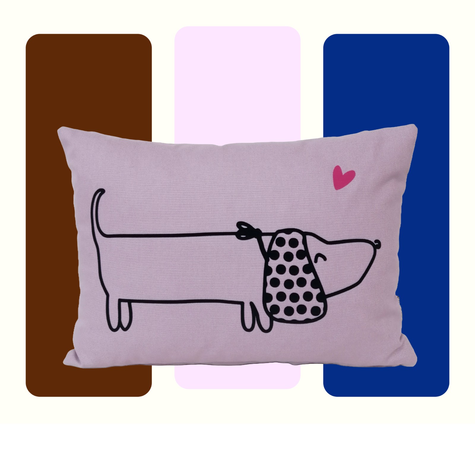 kussen Teckeltje Brownie - Lila meisjeskussen - 113215 kussen Teckeltje Brownie - Lila meisjeskussen