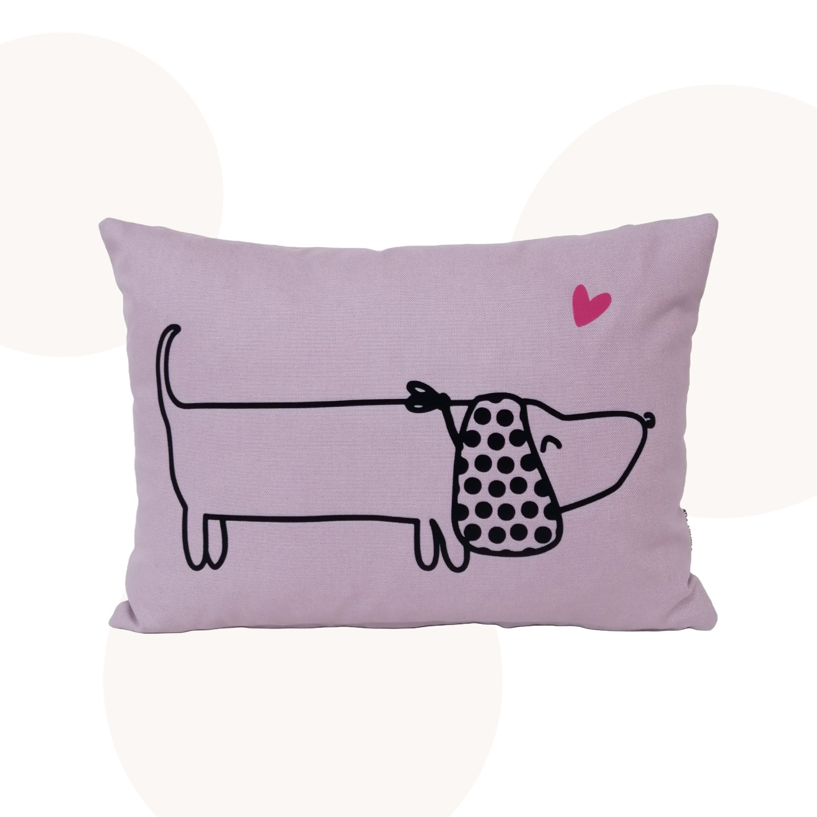 kussen Teckeltje Brownie - Lila meisjeskussen - 113216 kussen Teckeltje Brownie - Lila meisjeskussen