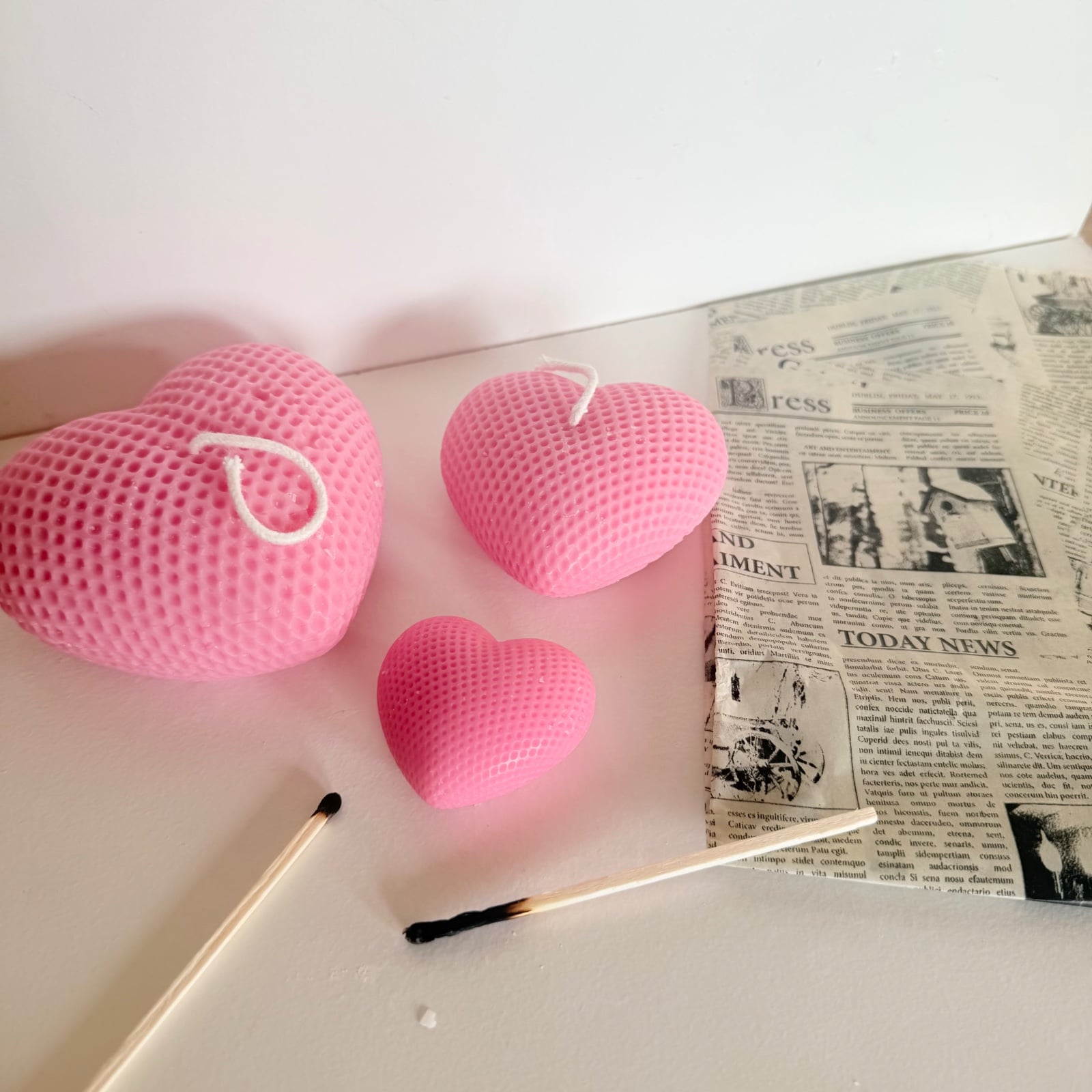 Valentijn kaars hartjes - set