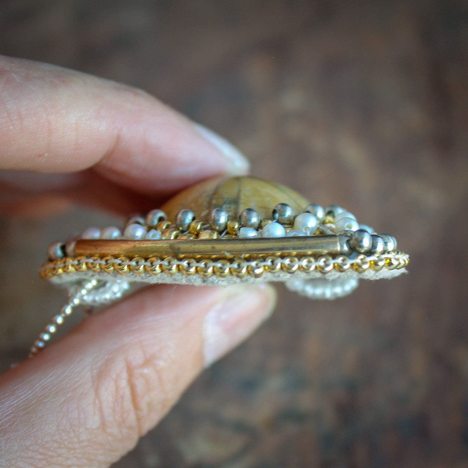 Aards & Tijdloos, Echinoid Fossiel Statement Ketting