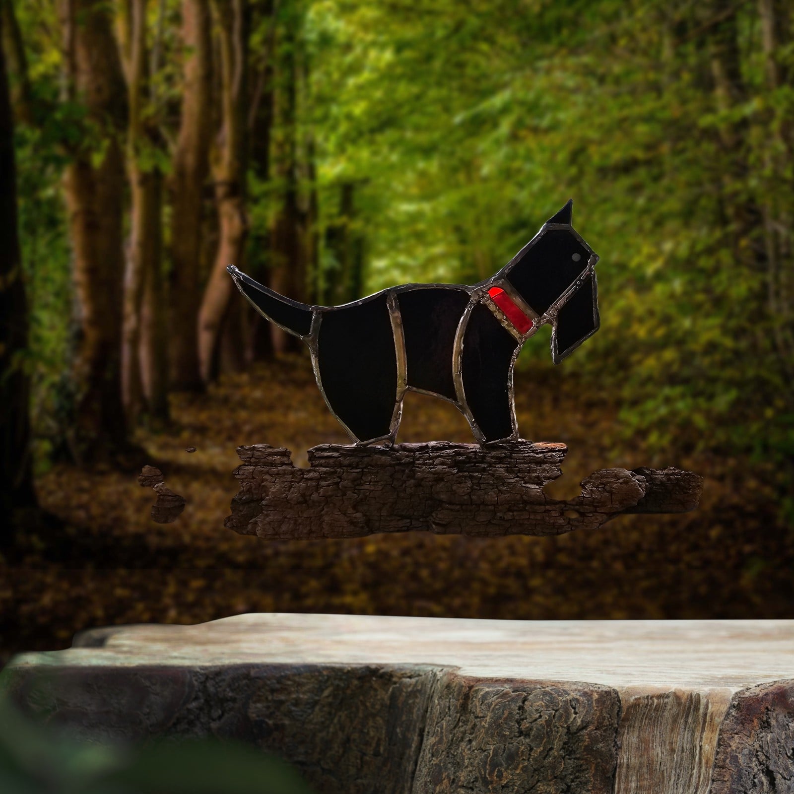 Doggy. Glas in lood/tiffany. Uniek