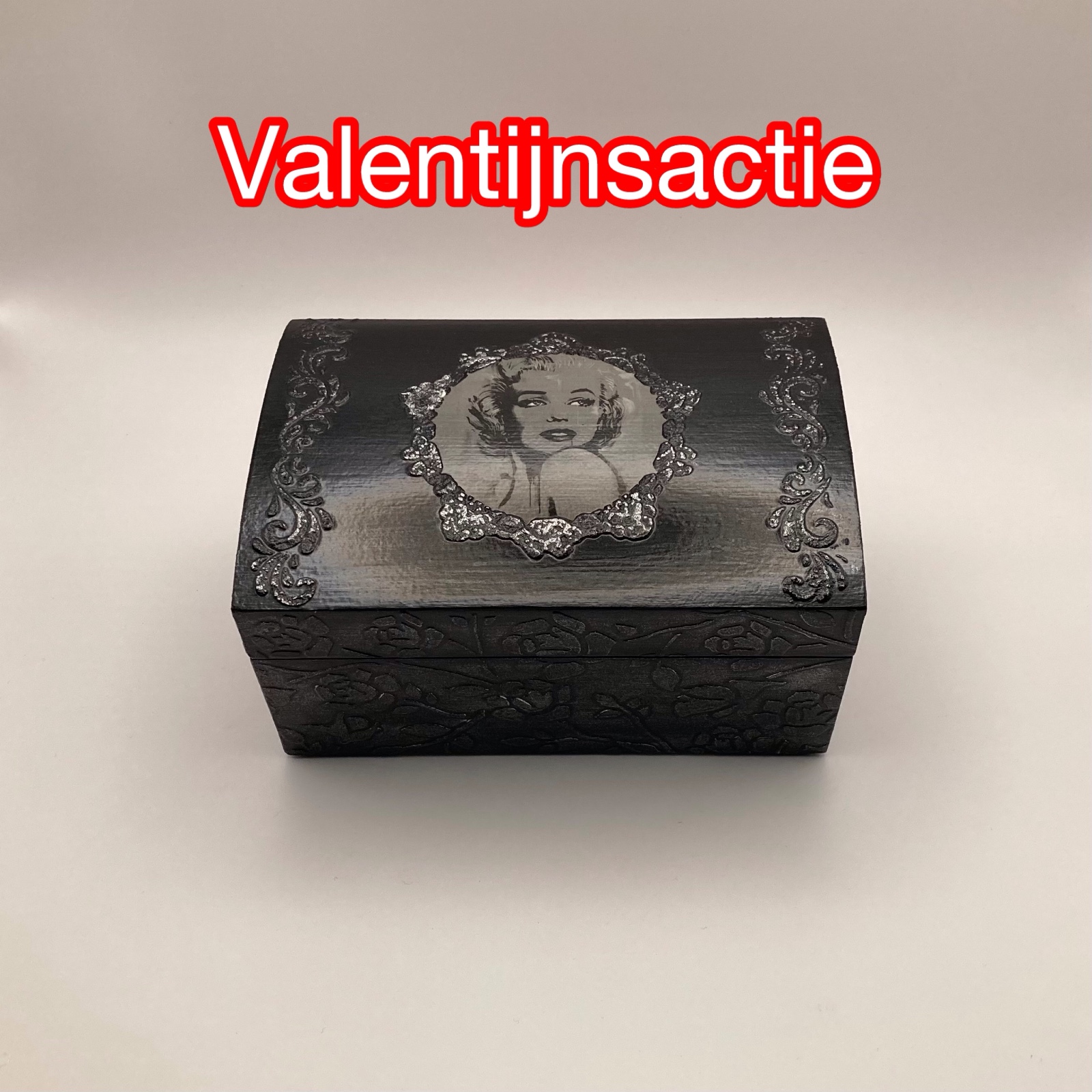 Handgedecoreerd bamboe herinneringskistje “Marilyn Monroe”