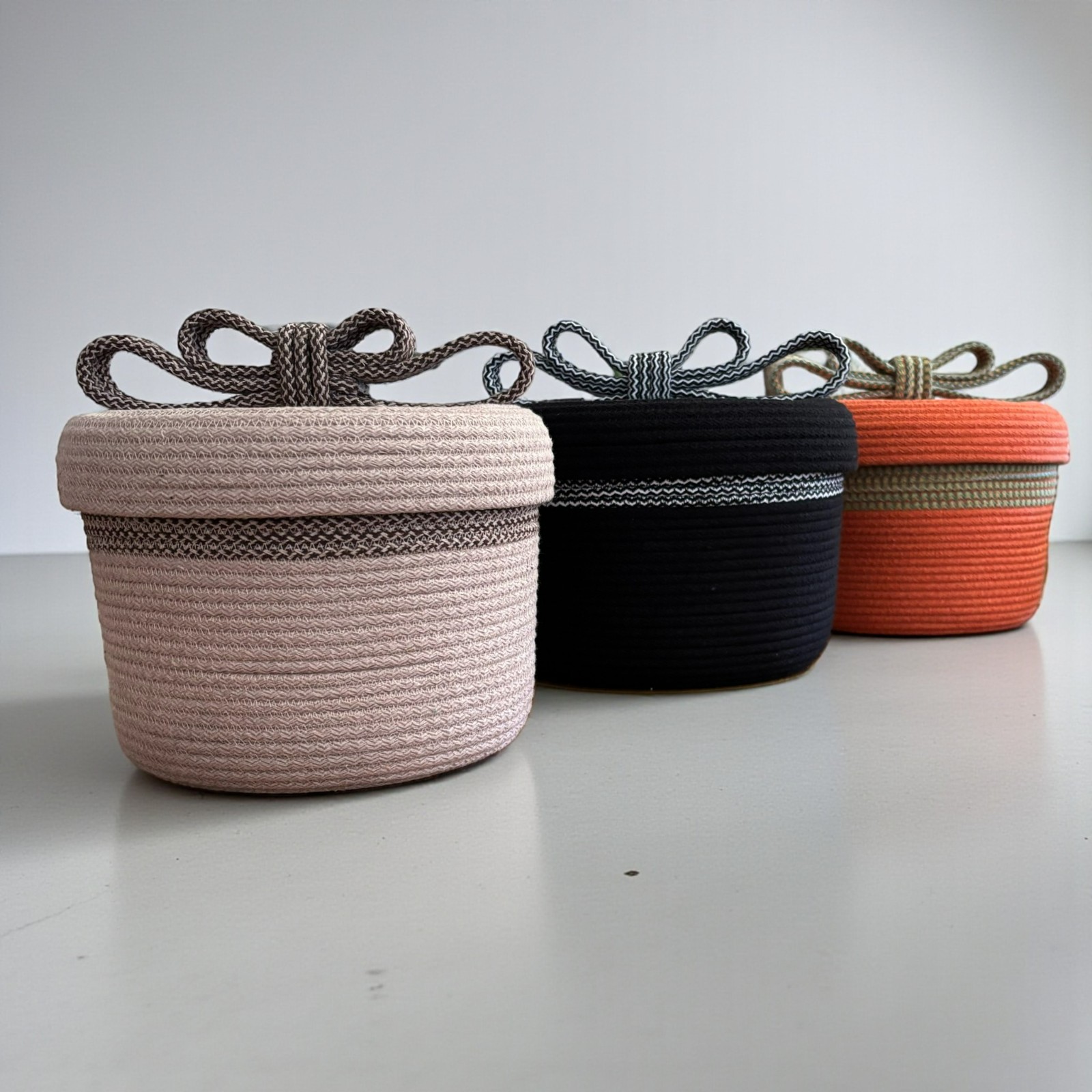 Handgemaakte Opbergmand met Deksel Ø24 cm