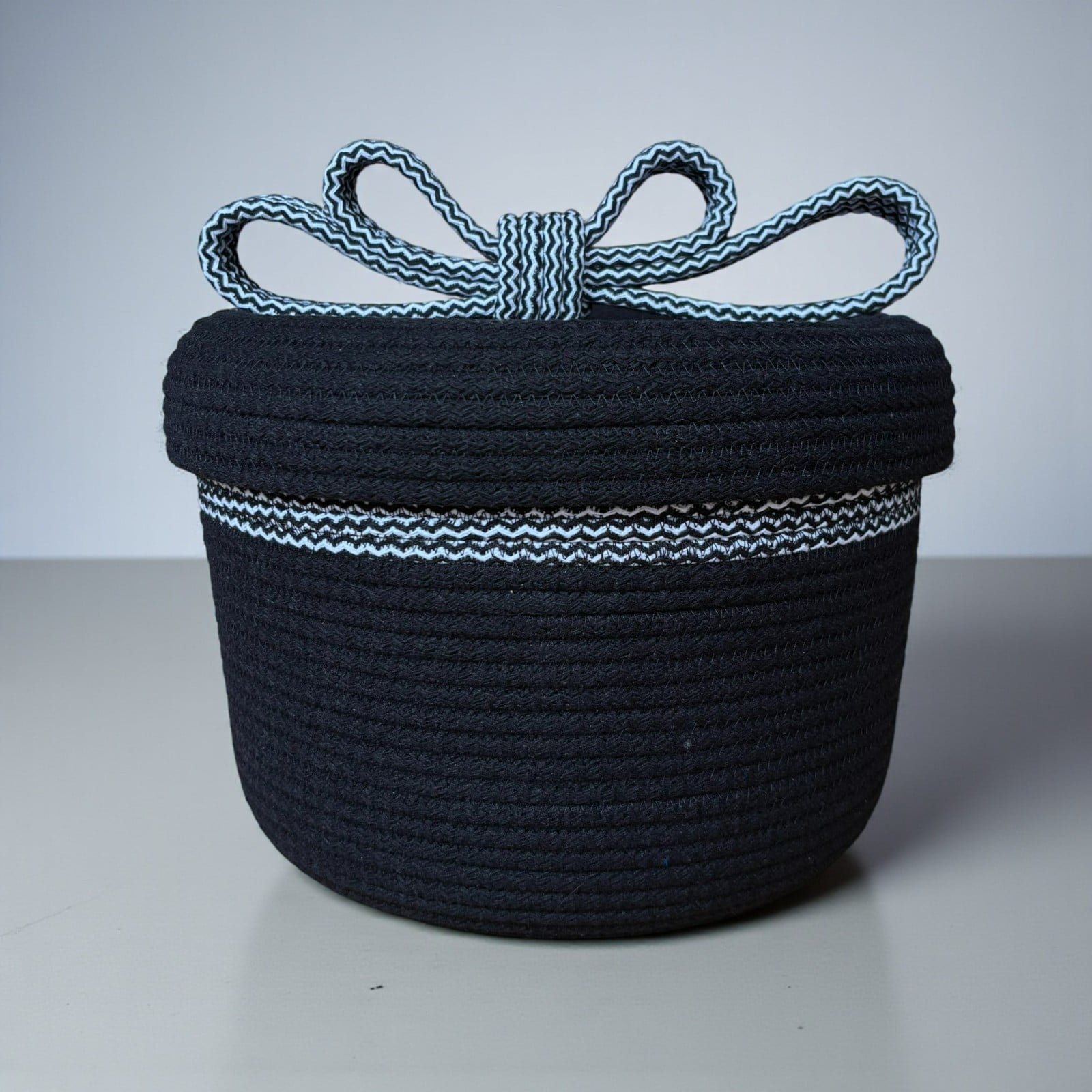 Handgemaakte Opbergmand met Deksel Ø24 cm