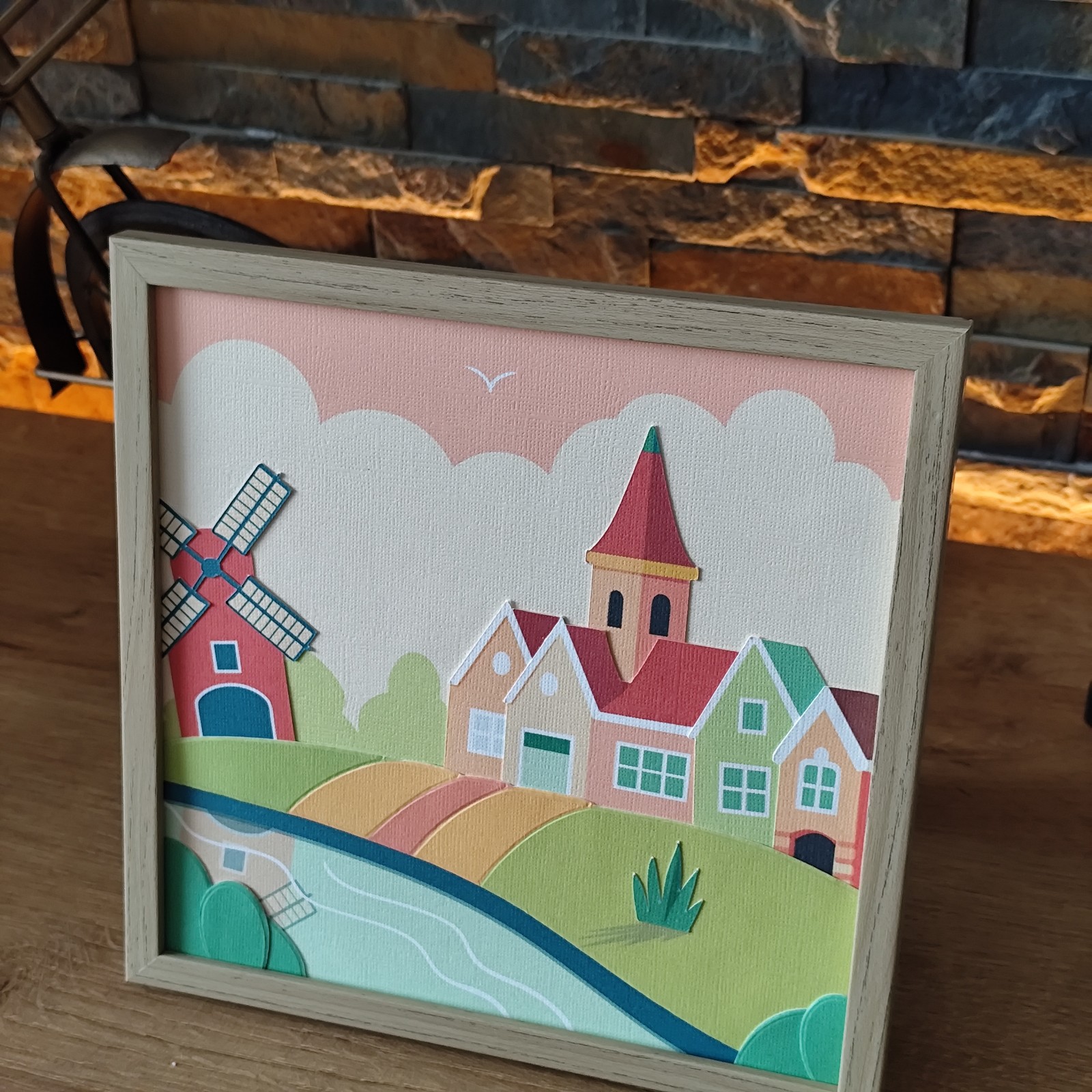 Paper cut-out art – handgemaakte illustraties: Zomerse dorpsidylle