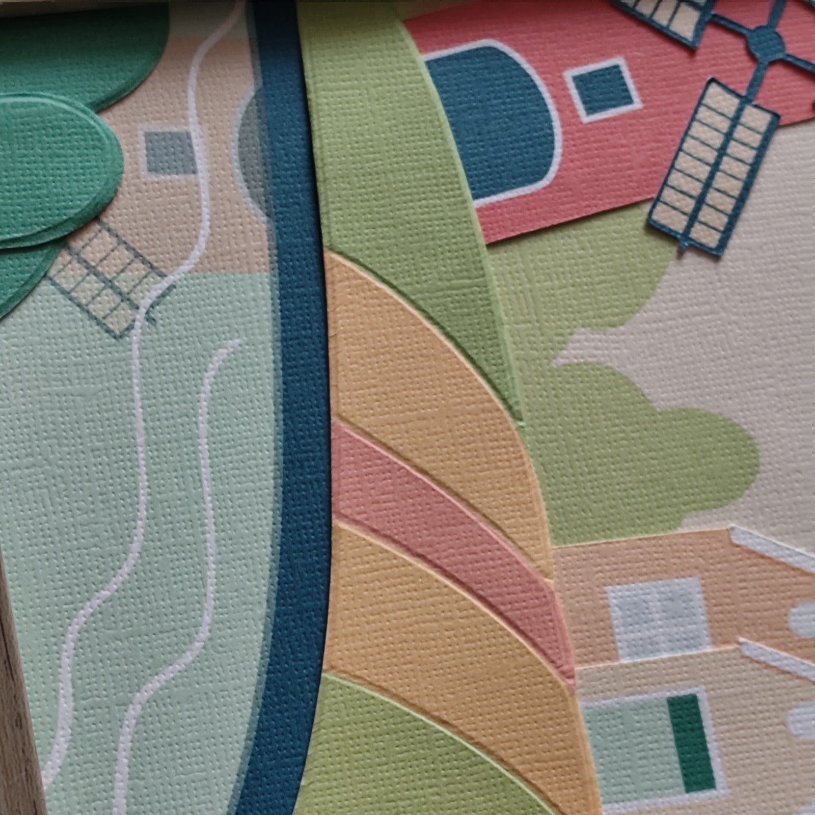 Paper cut-out art – handgemaakte illustraties: Zomerse dorpsidylle