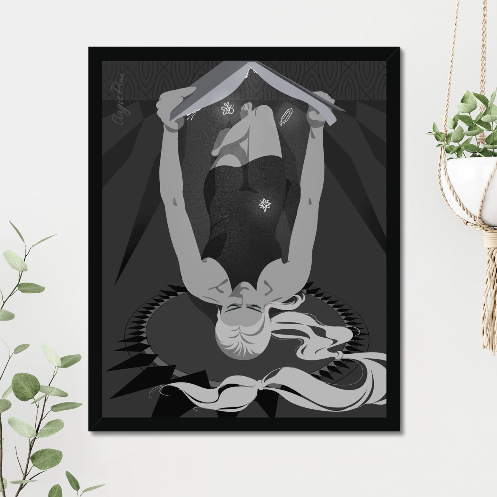 Gotische kunstprint met boekthema, 40 x 50 cm, wanddecoratie - 122960 Gotische kunstprint met boekthema, 40 x 50 cm, wanddecoratie