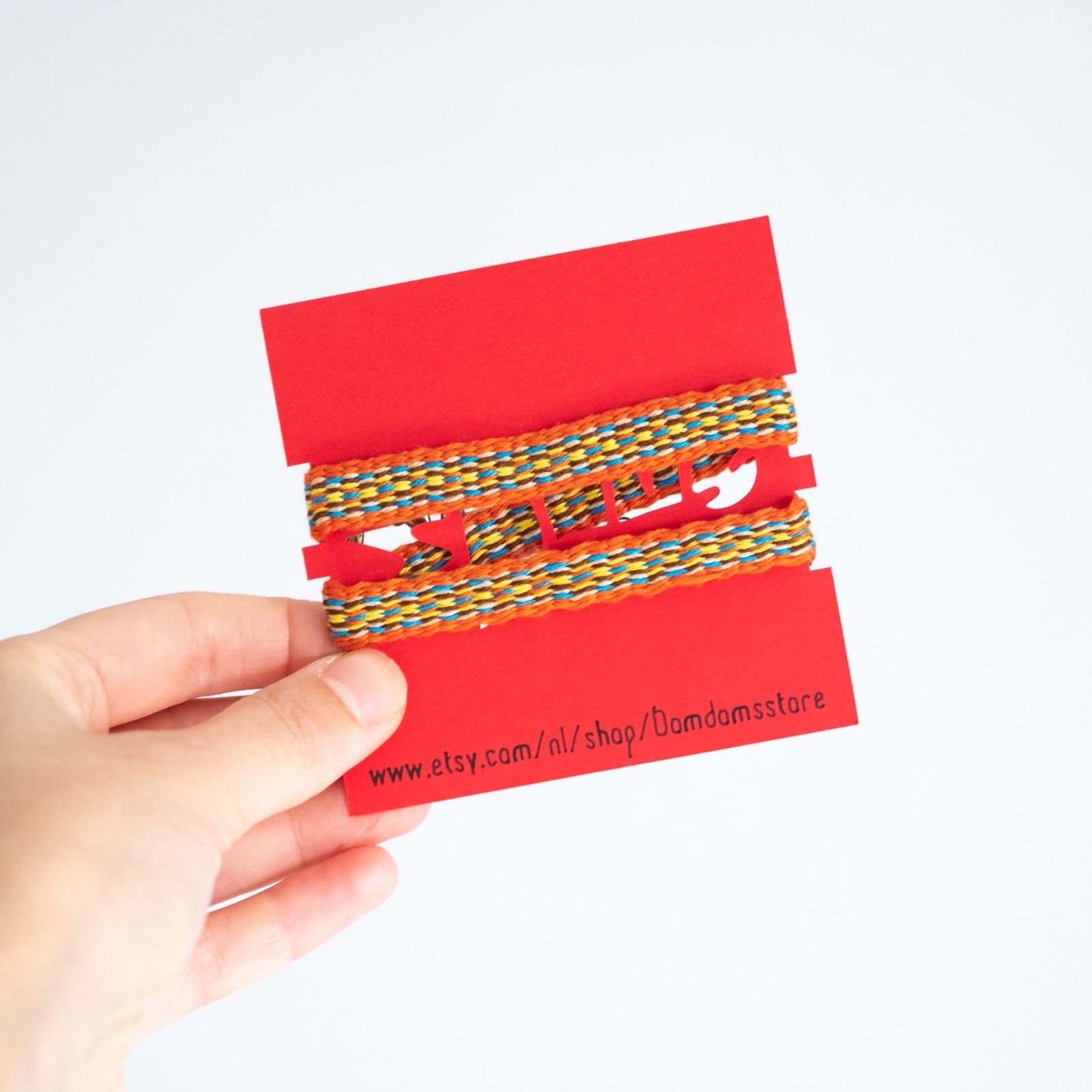 Handgeweven choker in vrolijke kleuren, weef ketting, sieraad nek, boho style met koper of zilverkleurige sluiting, gewoven inkle, bandweven