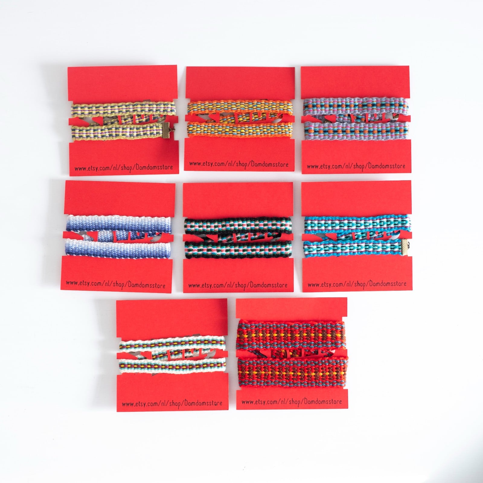 Handgeweven choker in vrolijke kleuren, weef ketting, sieraad nek, boho style met koper of zilverkleurige sluiting, gewoven inkle, bandweven