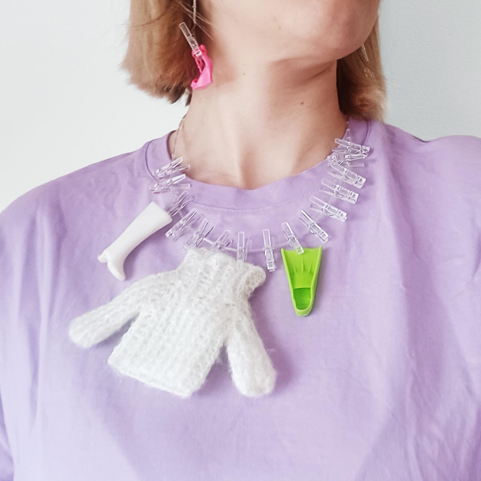 Ketting van transparante knijpertjes