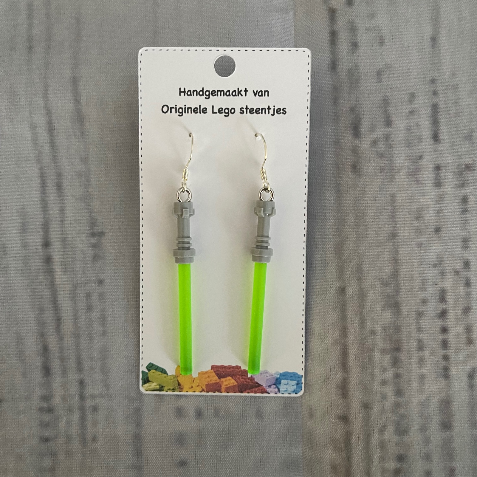 LEGO Lightsaber oorbellen - groen