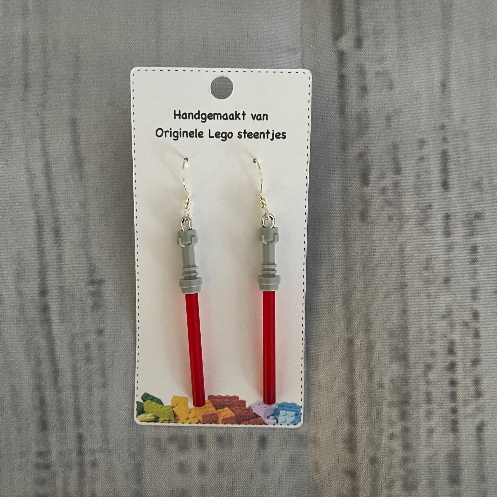 LEGO Lightsaber oorbellen - rood