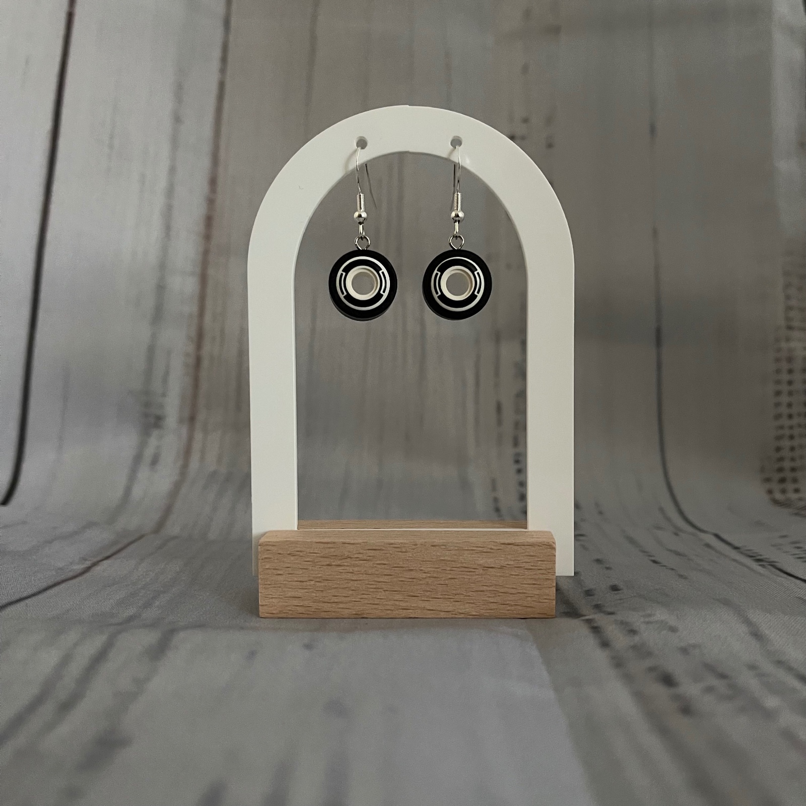 LEGO oorbellen Formule 1 bandjes - wit