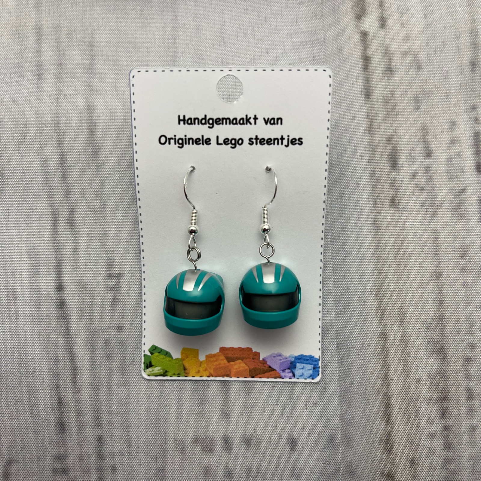 LEGO oorbellen Formule helmpjes - Mercedes