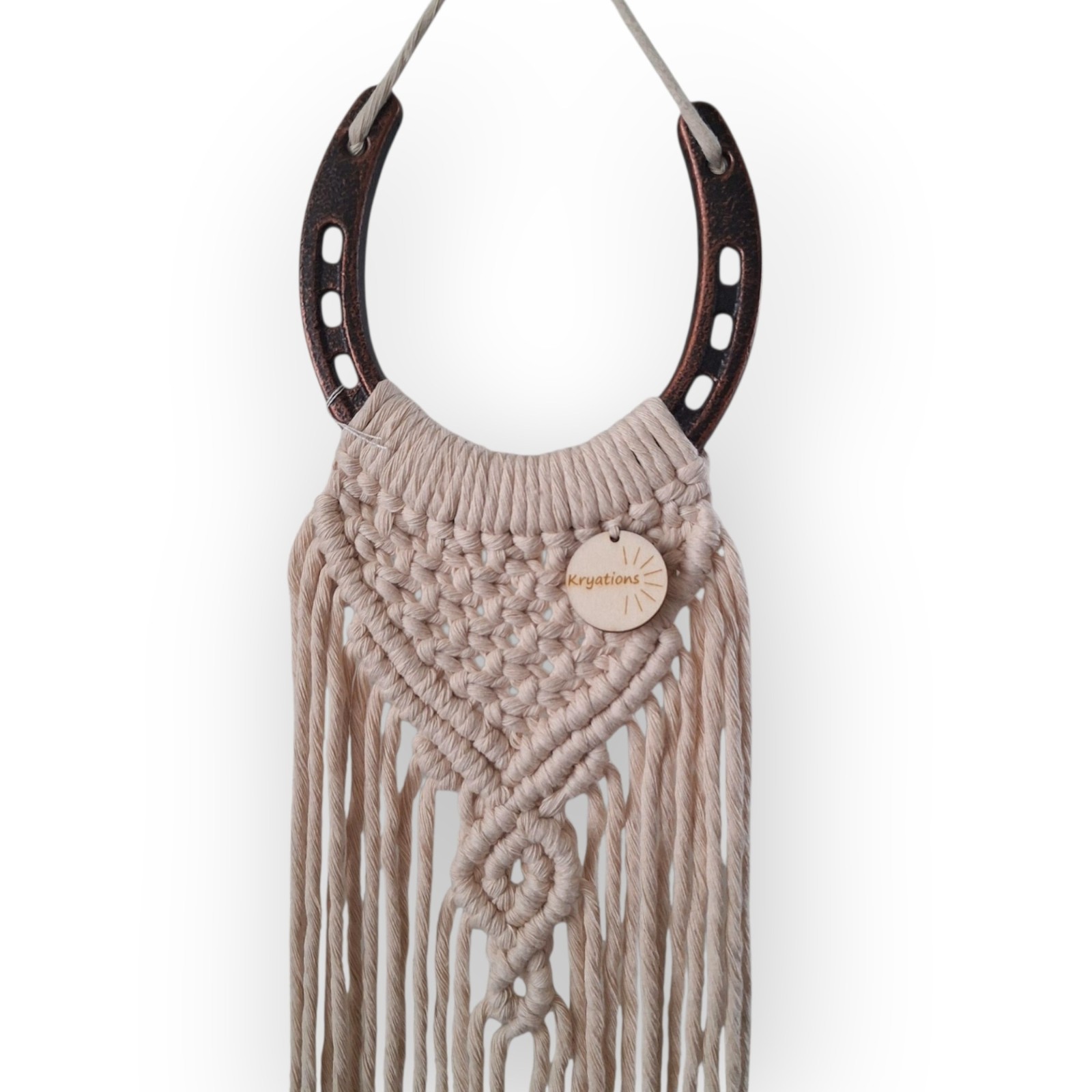 Macramé wanddecoratie •Hoefijzer•