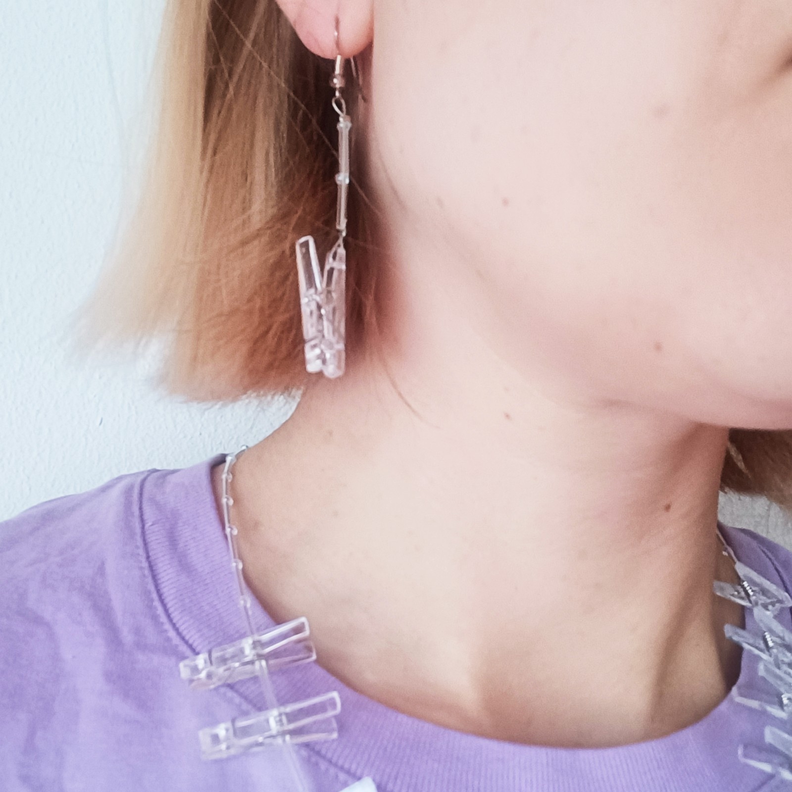 Oorbellen van transparante knijpertjes - 121313 Oorbellen van transparante knijpertjes