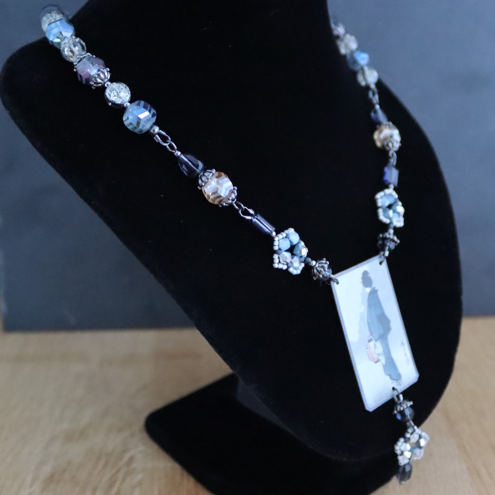 Ukiyo & Traditie, Japanse kunst sieradenset met geisha focal