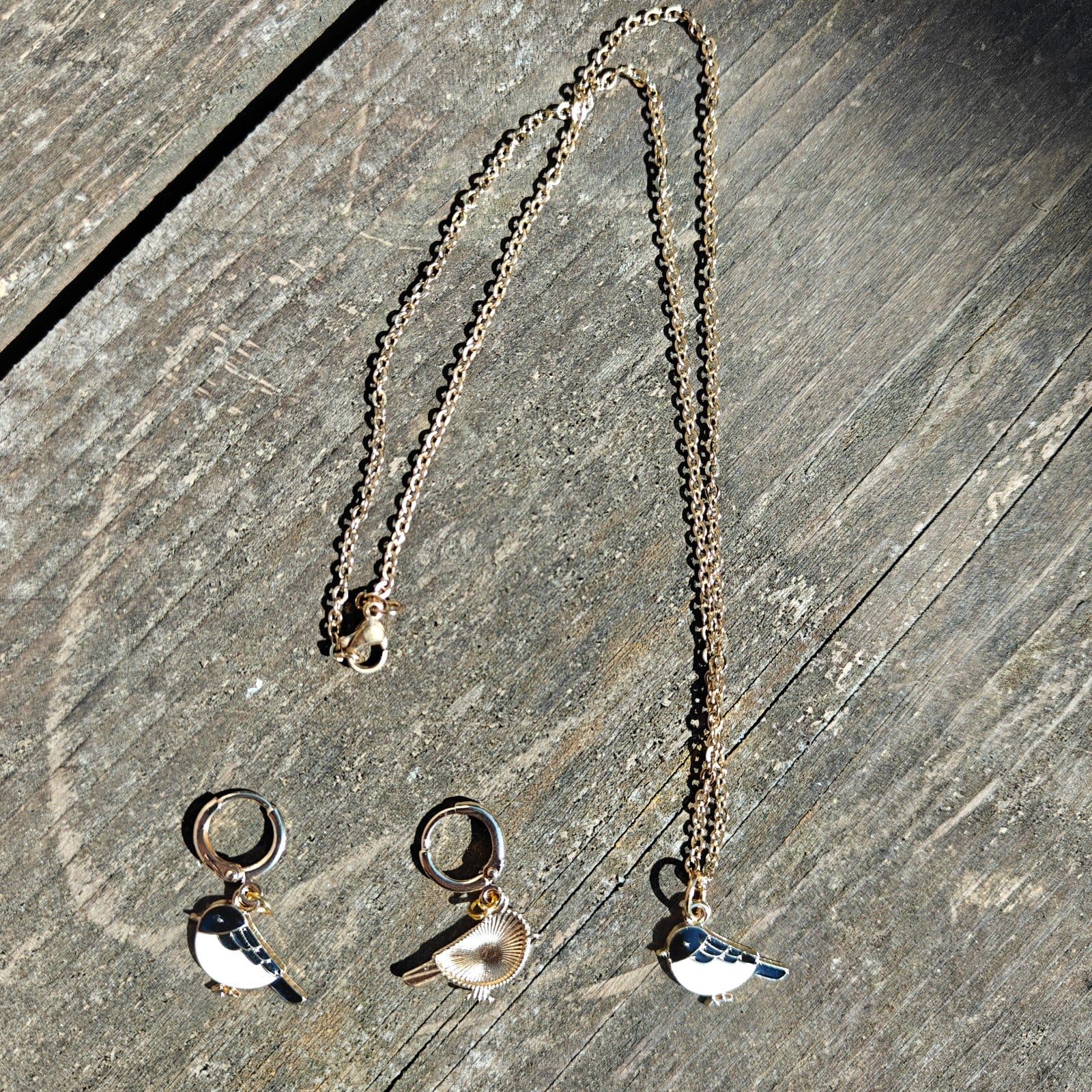 Birds ketting en oorbellen set - 125478 Birds ketting en oorbellen set