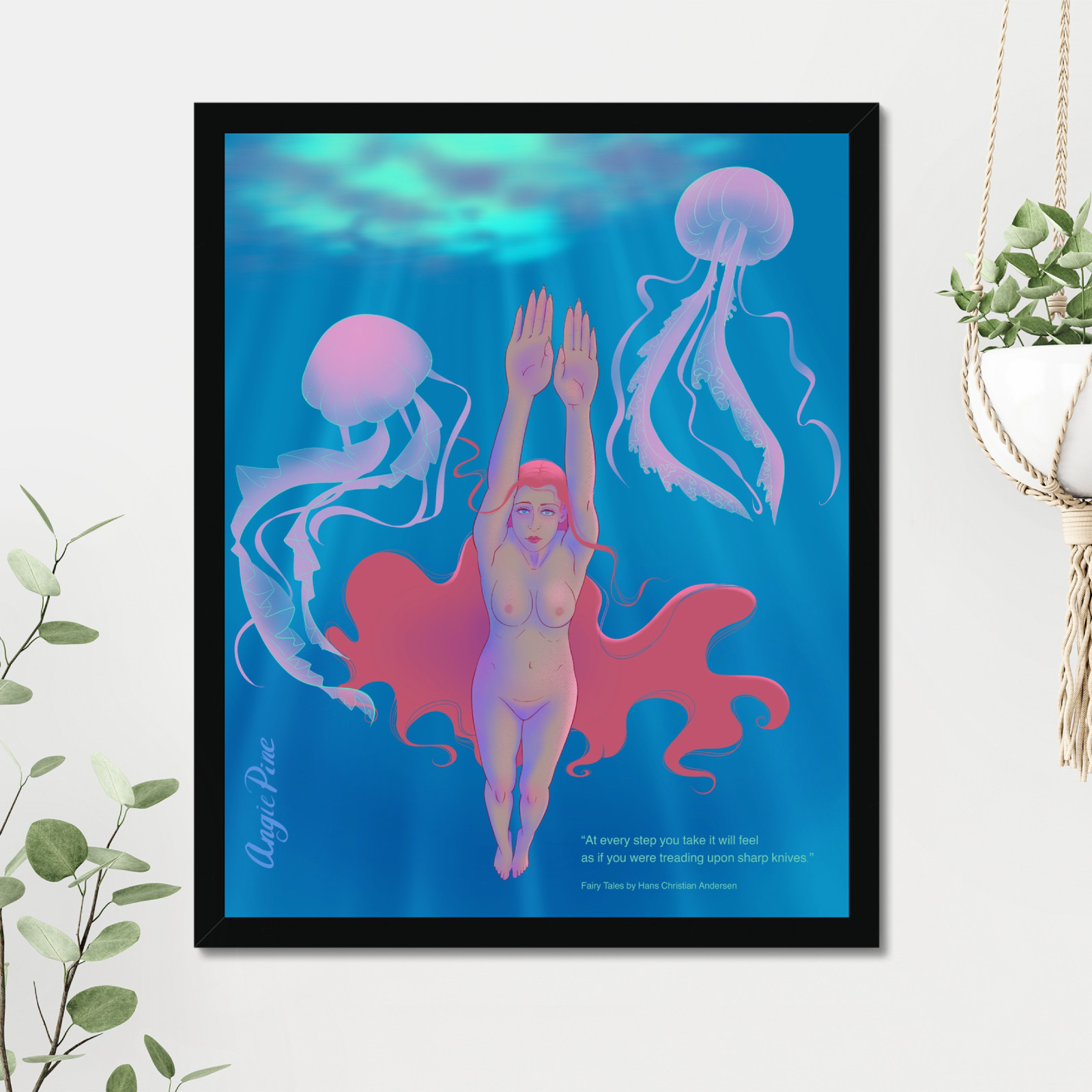 De Kleine Zeemeermin van Hans Christian Andersen - Boekillustratie 40… - 124164 De Kleine Zeemeermin van Hans Christian Andersen - Boekillustratie 40 x 50 cm, kunstprint